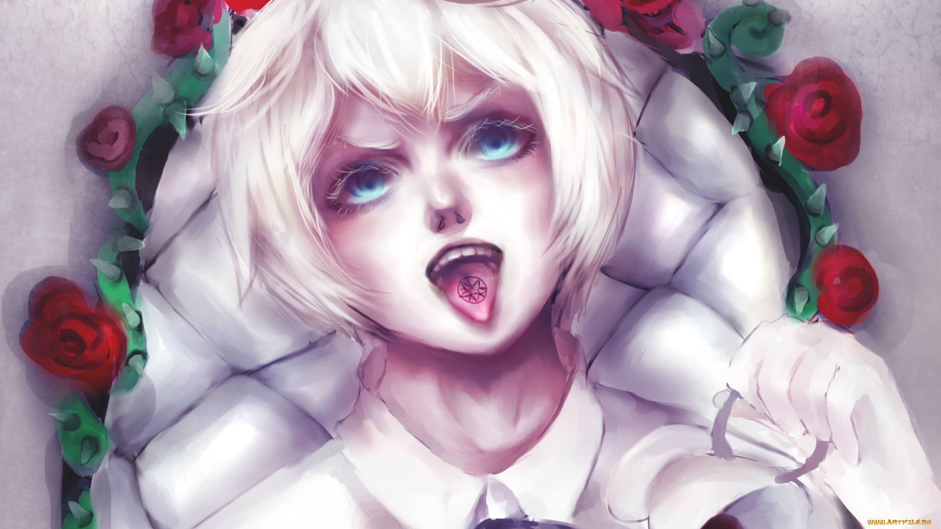 аниме, kuroshitsuji, цветы, арт, kittysophie, чай, тёмный, дворецкий, black, butler, алоис, транси, alois, trancy, мальчик, негодяй, чашка