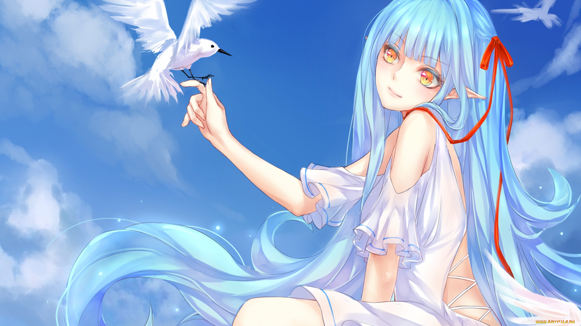 автор, , , misaki, krokodi, аниме, животные, , существа, misaki, krokodi, эльф, девушка, арт