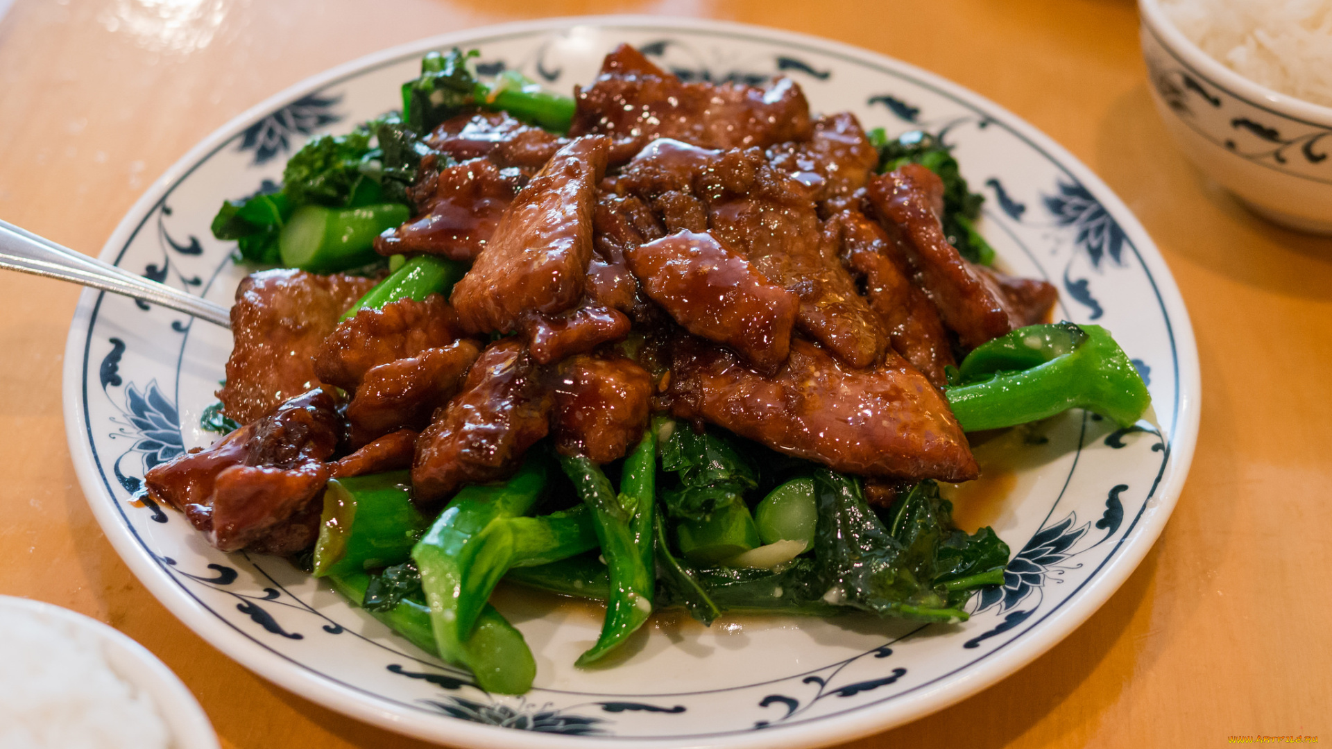 еда, мясные, блюда, зелень, мясо