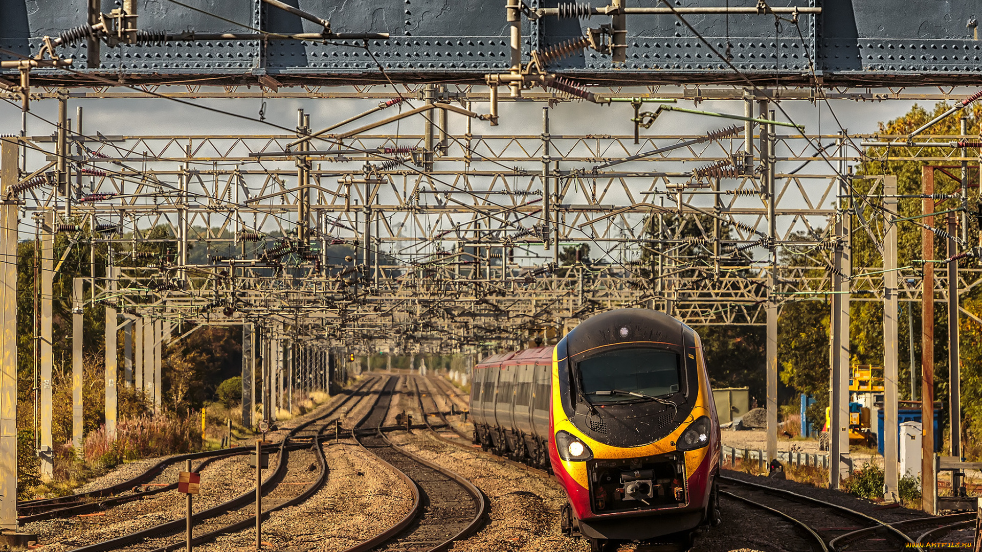 техника, поезда, локомотив, рельсы, состав, дорога, железная