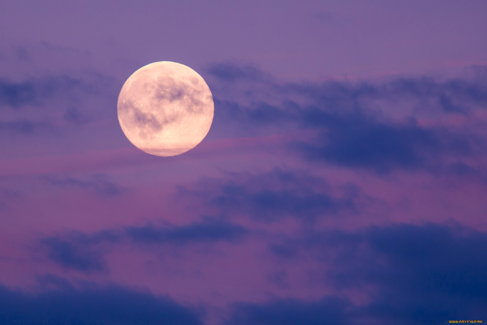 космос, луна, облака, небо, полнолуние