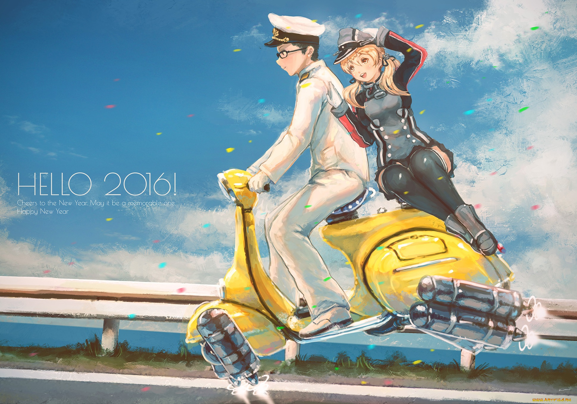 аниме, kantai, collection, парень, kuon, kwonchanji, prinz, eugen, kancolle, admiral, kantai, collection, девушка