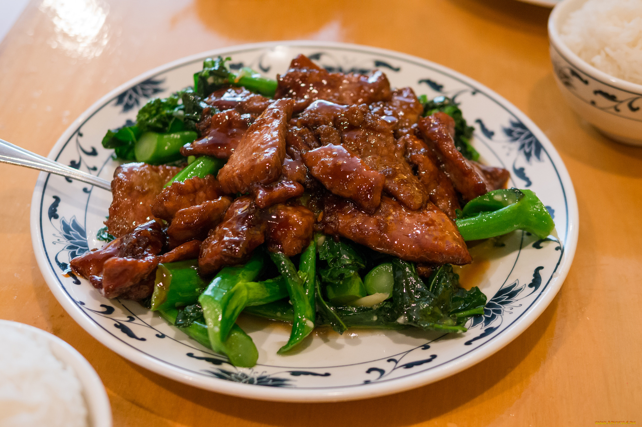 еда, мясные, блюда, зелень, мясо