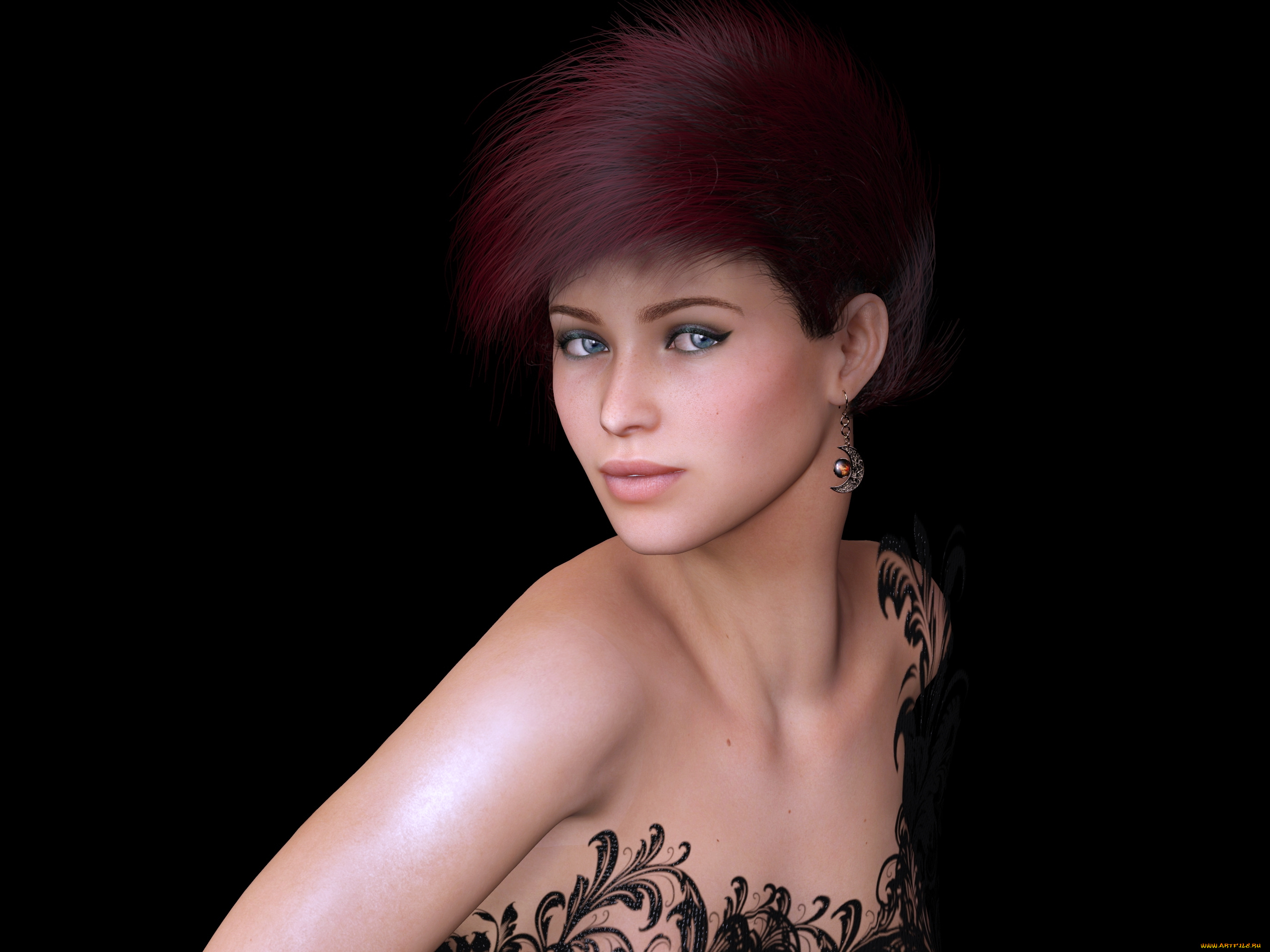 3д, графика, люди, , people, фон, взгляд, девушка