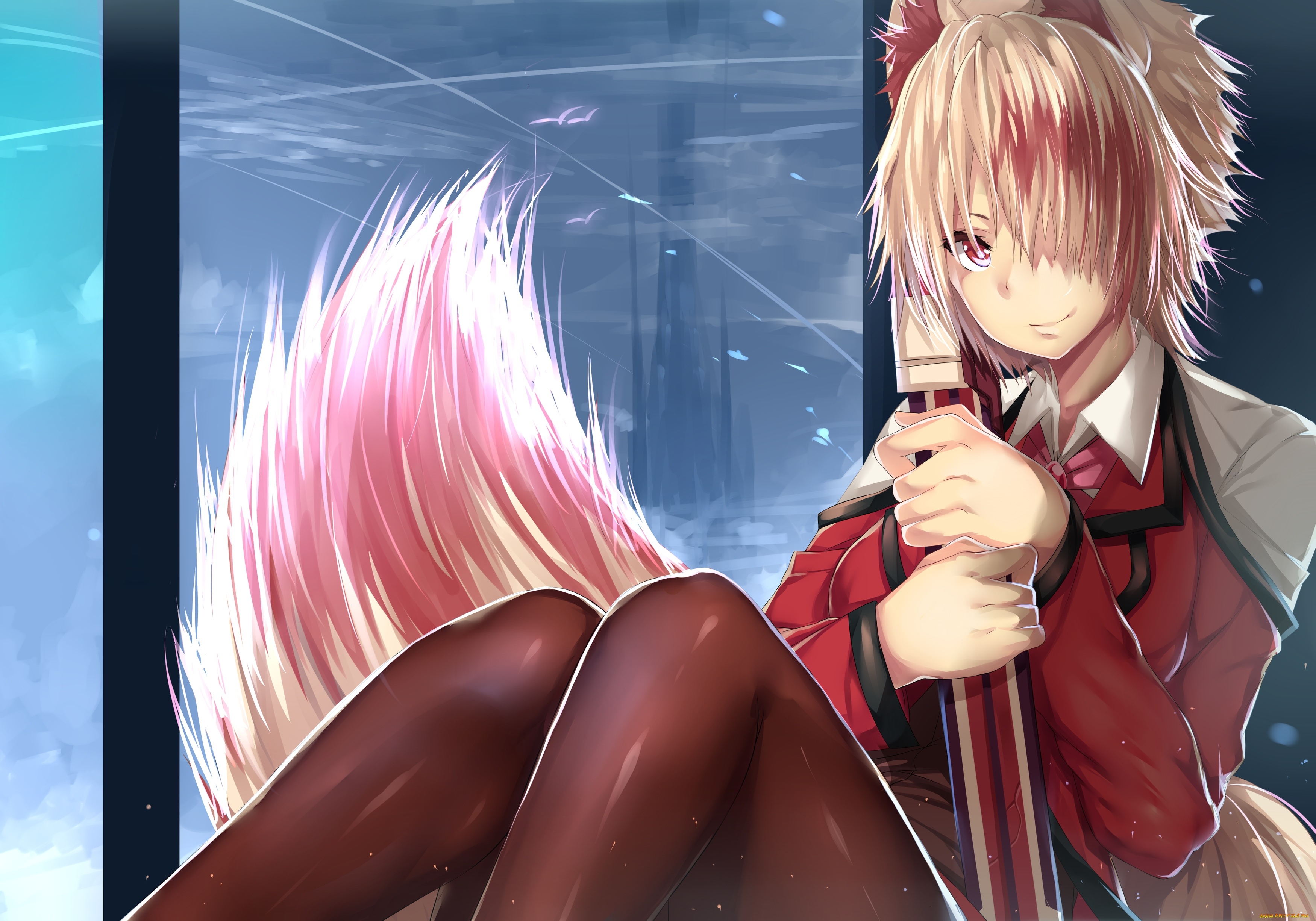 автор, , hewsack, аниме, животные, , существа, девушка, hewsack