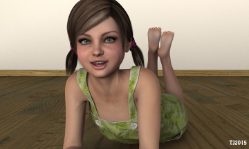 обоя 3д графика, люди , people, взгляд, девушка, фон