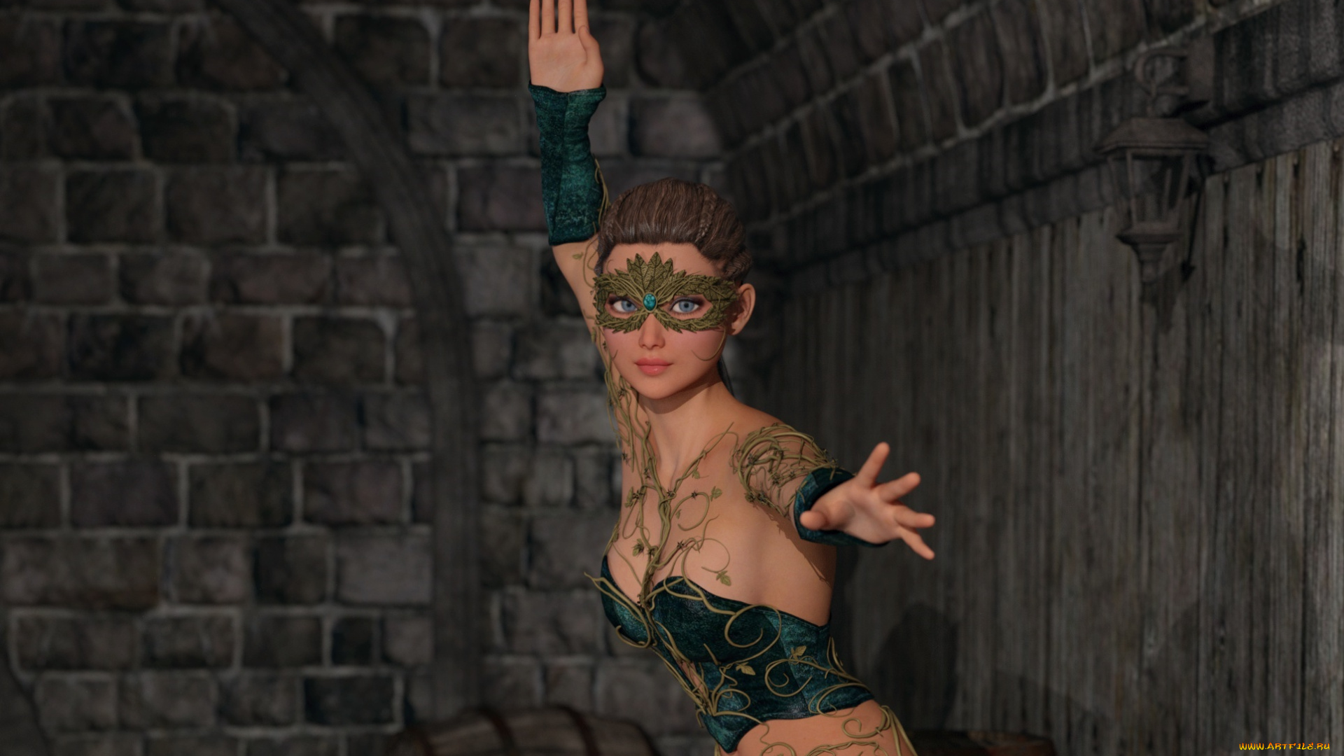 3д, графика, фантазия, , fantasy, девушка, взгляд, фон