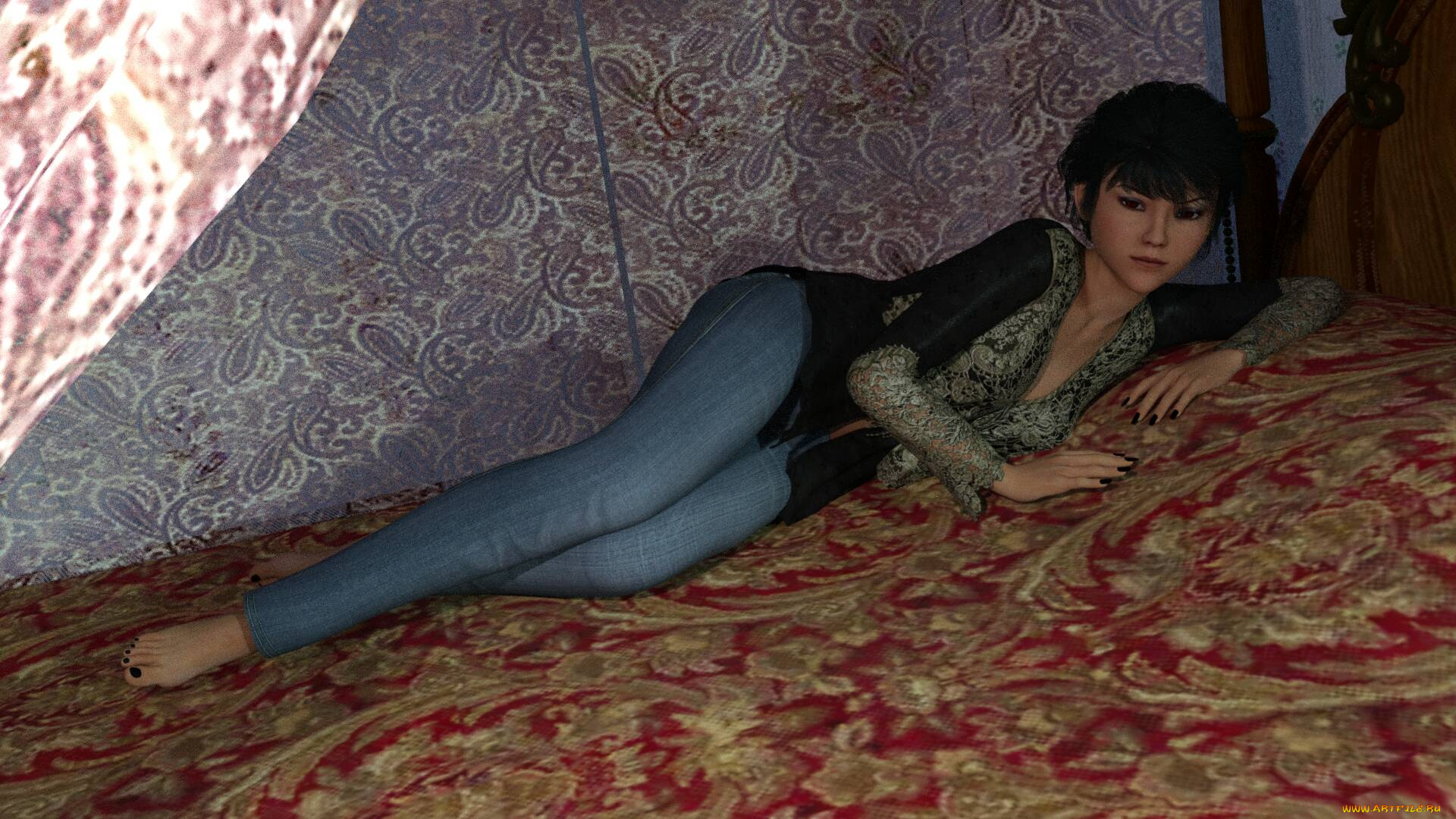 3д, графика, люди, , people, девушка, взгляд, фон