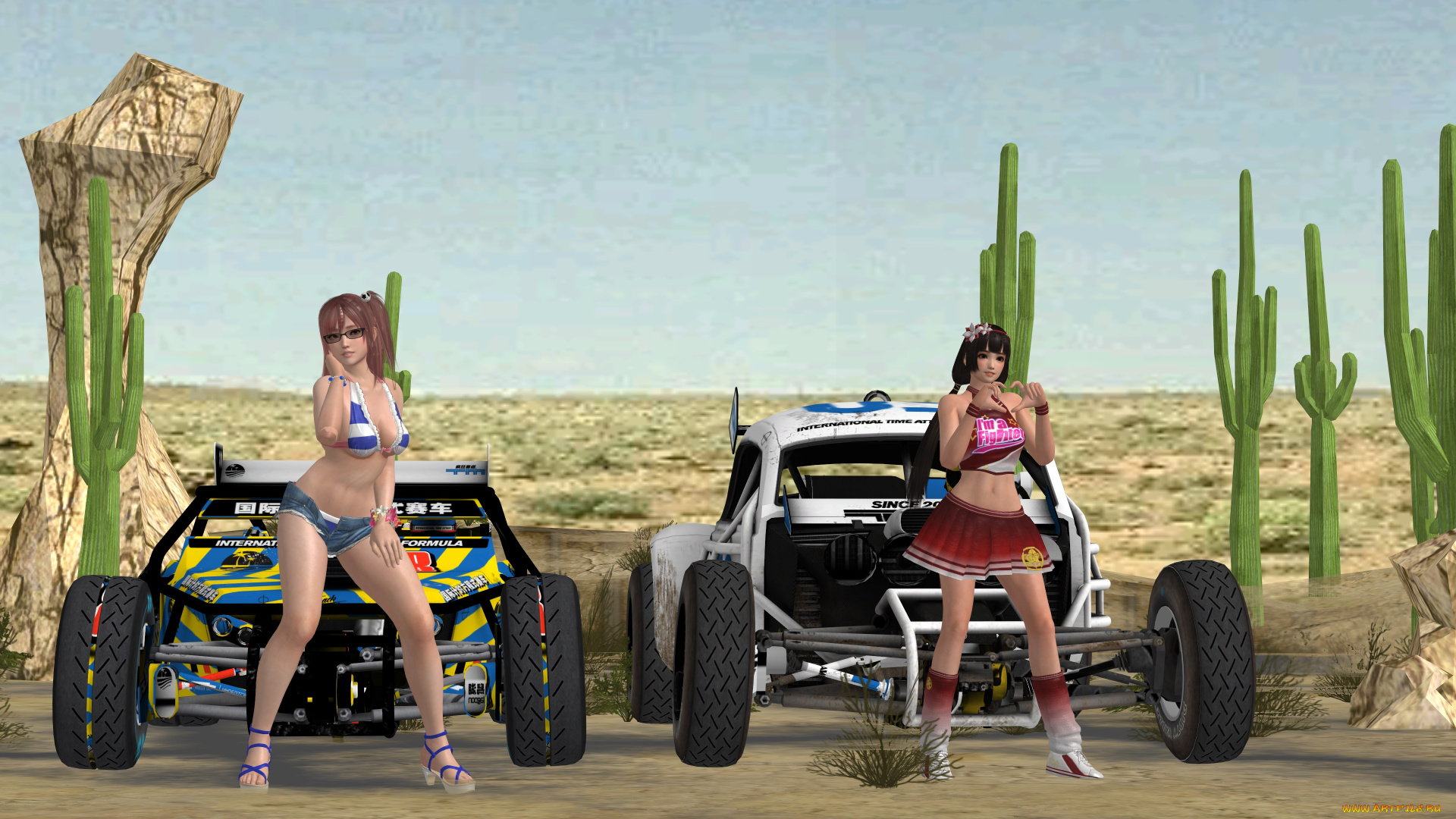 3д, графика, люди-авто, мото, , people-, car, , , moto, взгляд, фон, девушки