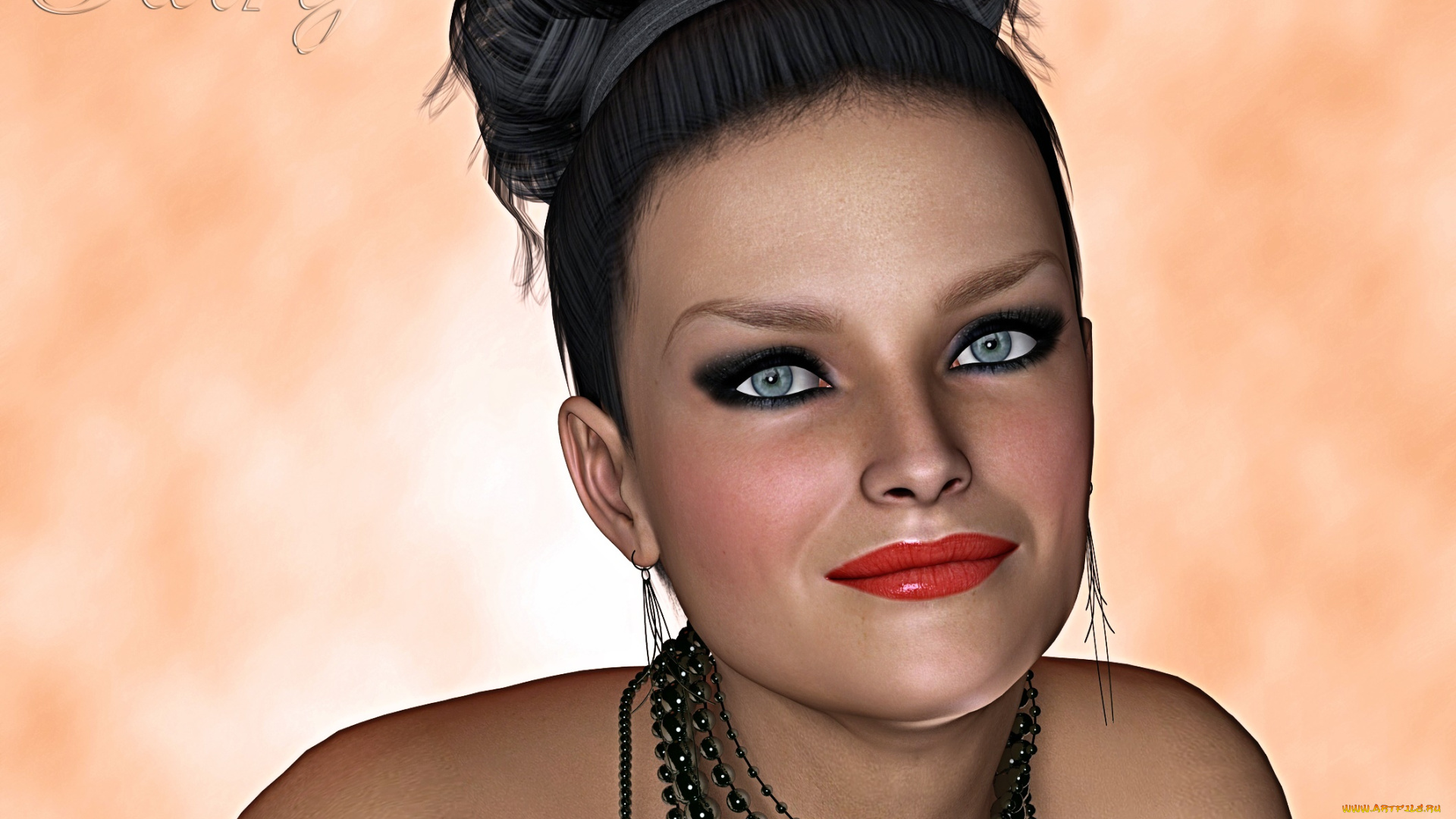 3д, графика, портрет, , portraits, девушка, взгляд, фон