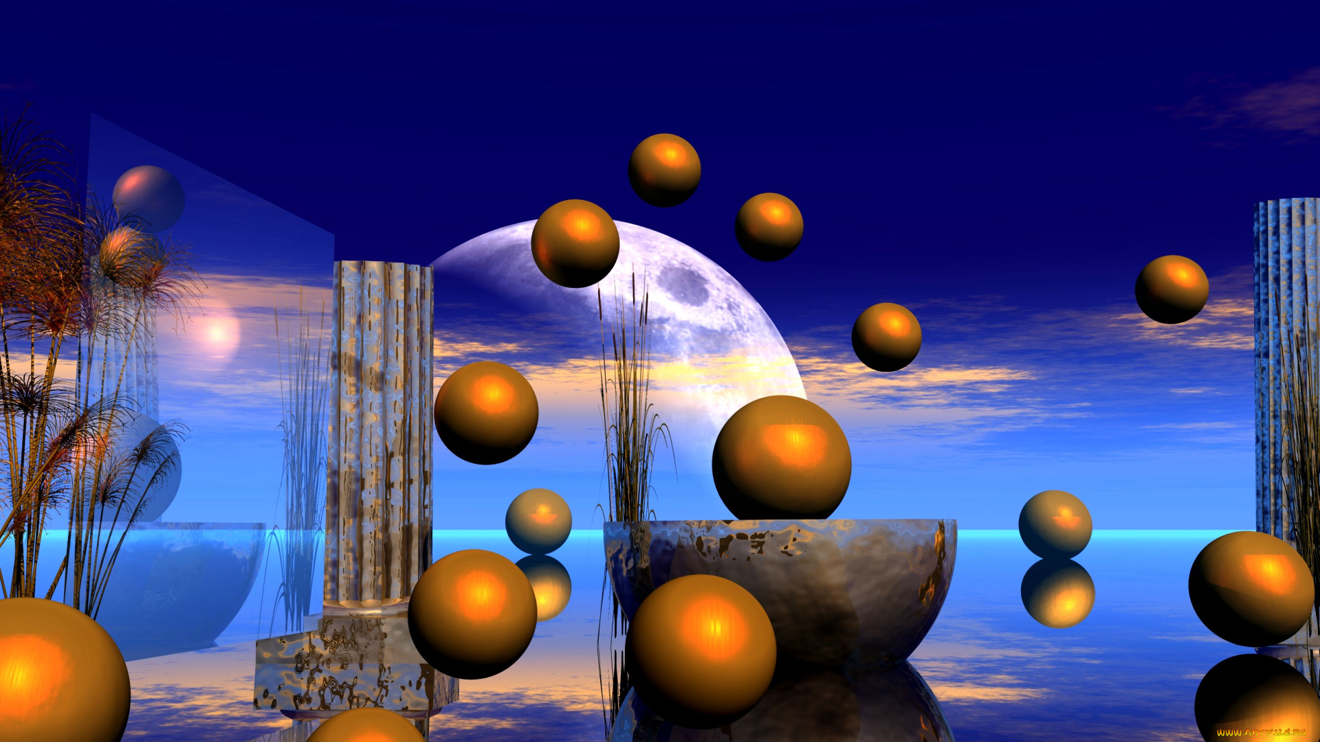 3д, графика, шары, , balls, шары, фон