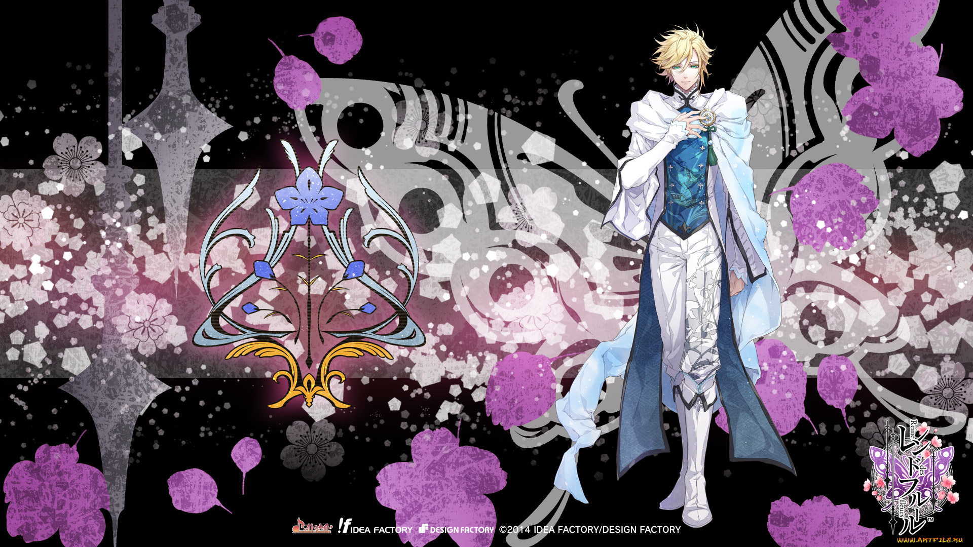 аниме, reine, des, fleurs, парень