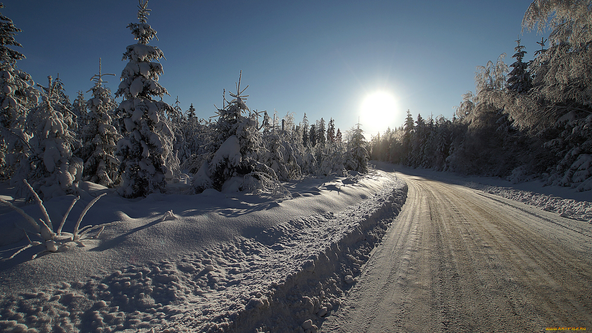 природа, зима, снег