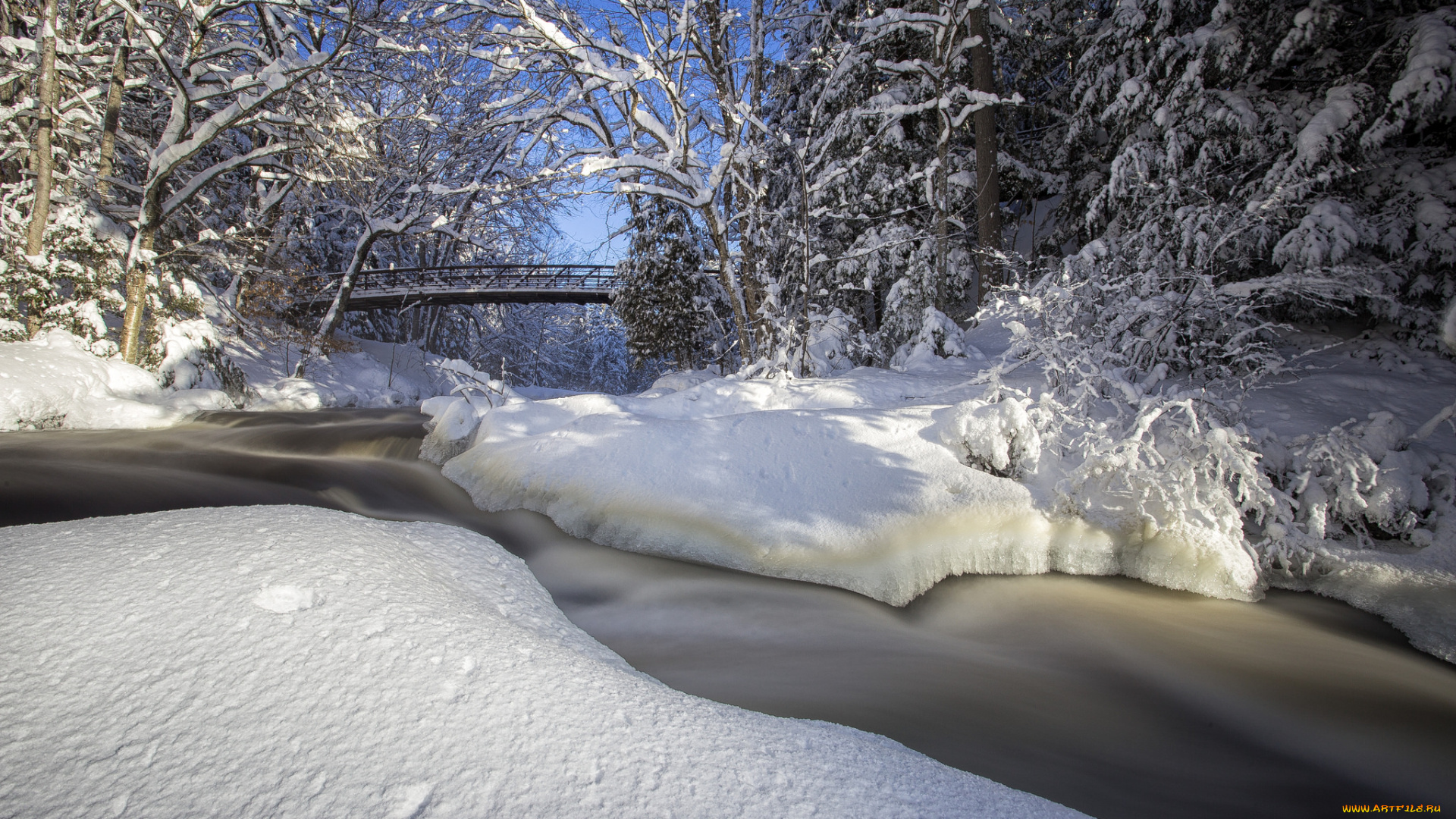 природа, зима, снег