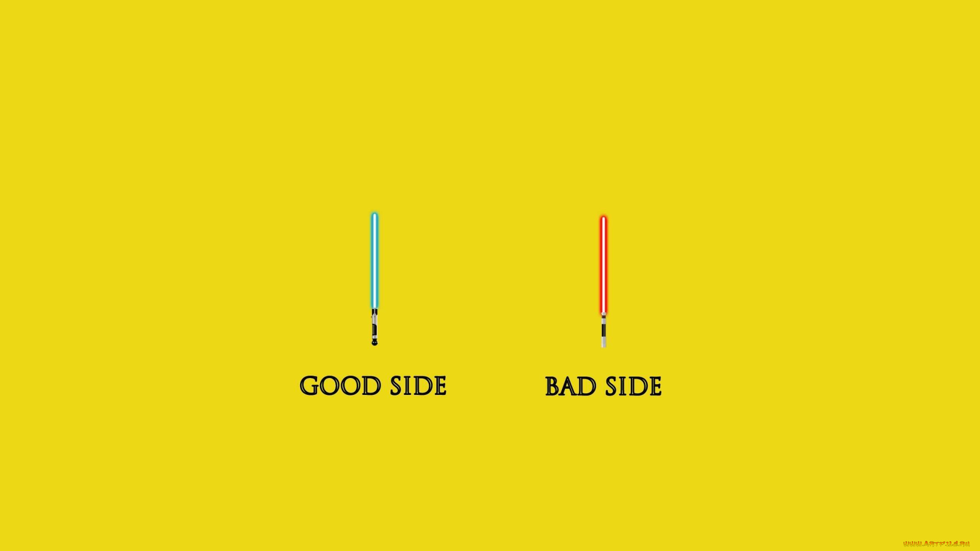 рисованное, минимализм, синий, зло, добро, красный, надписи, стороны, мечи