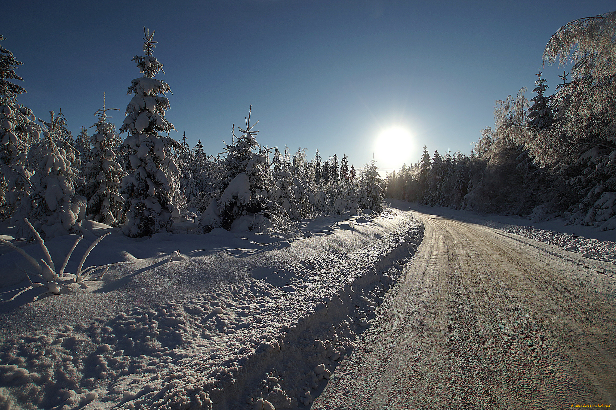 природа, зима, снег