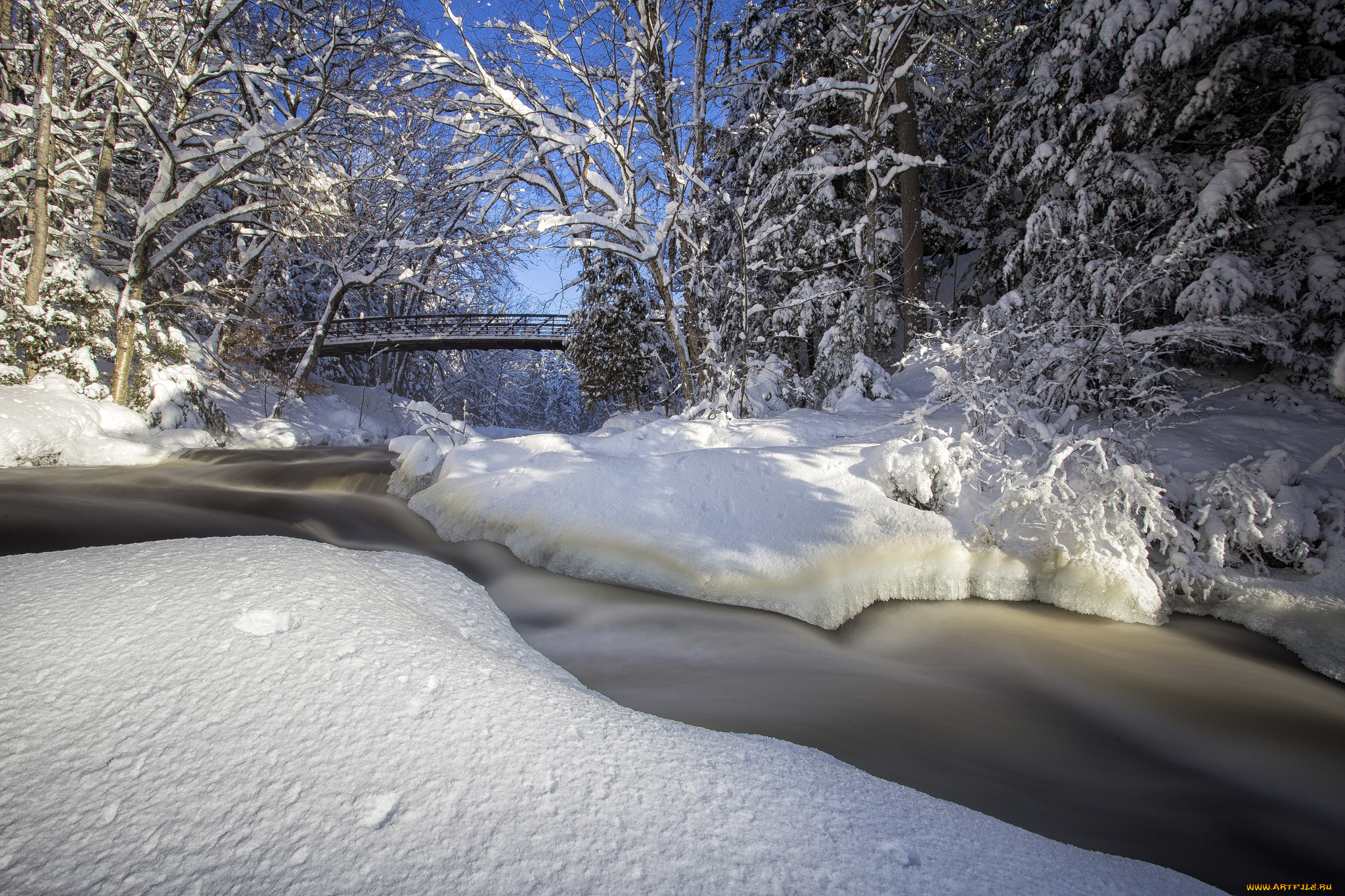 природа, зима, снег