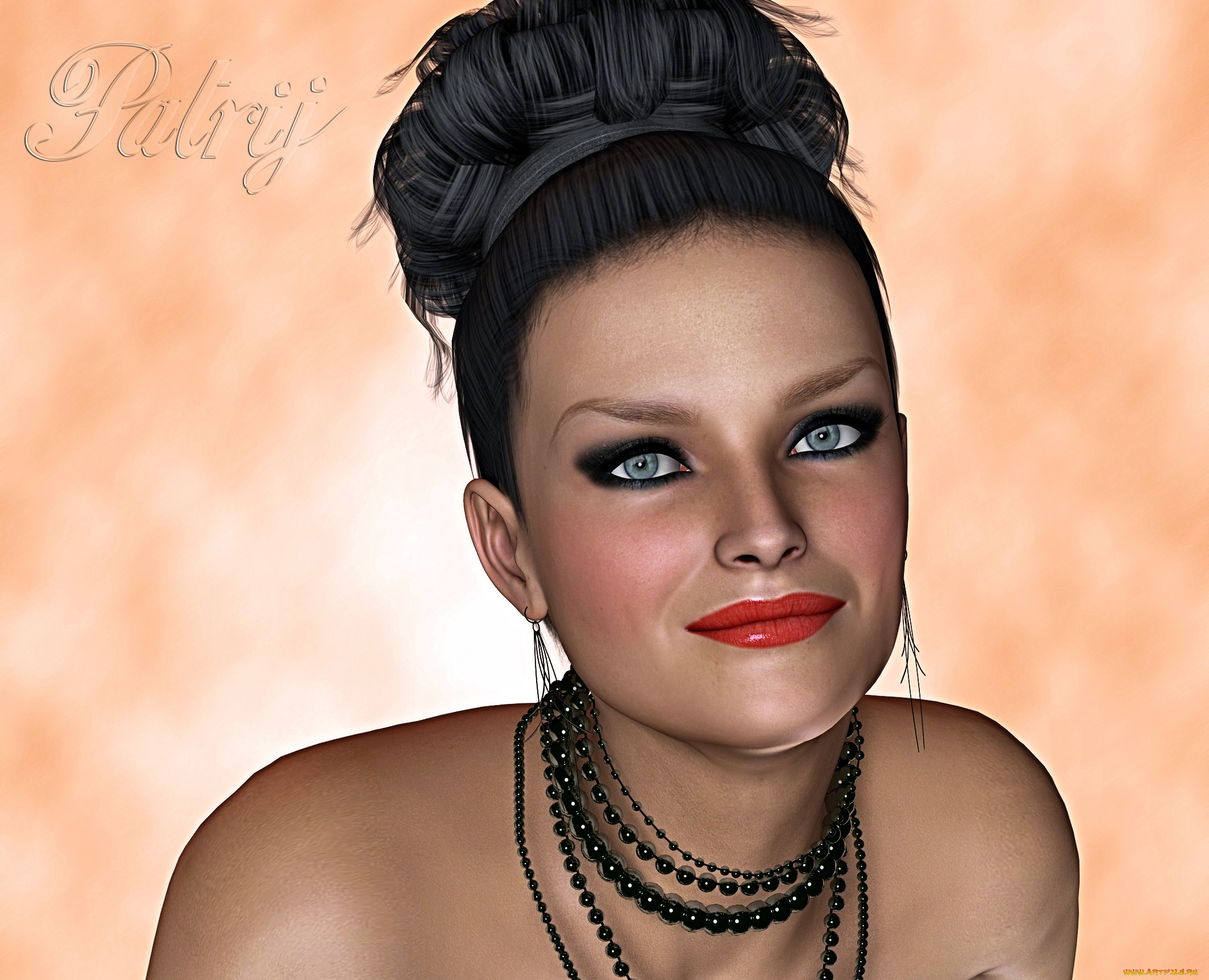 3д, графика, портрет, , portraits, девушка, взгляд, фон