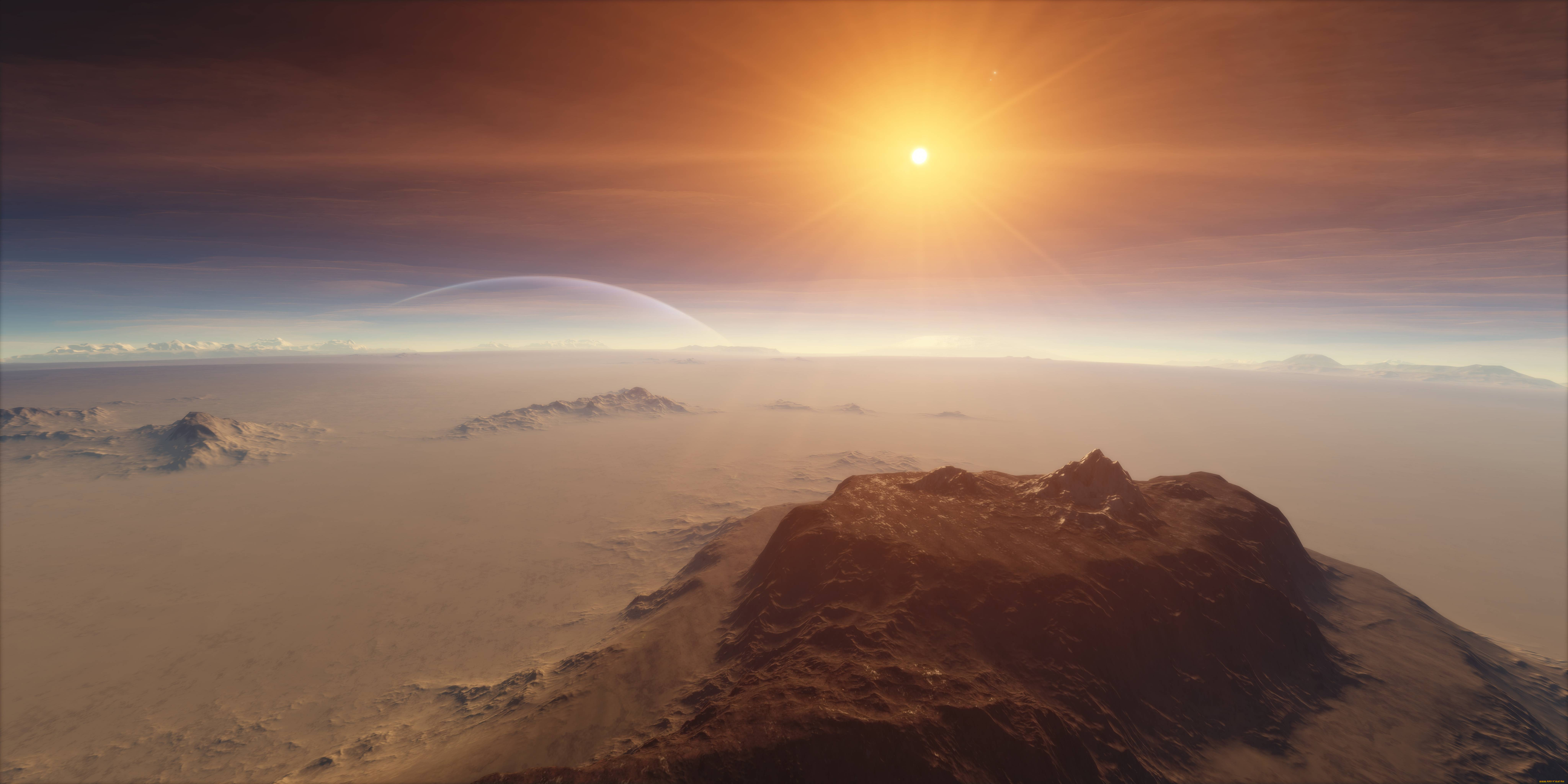 3д, графика, атмосфера, настроение, , atmosphere, , , mood, , поверхность, планета, горы