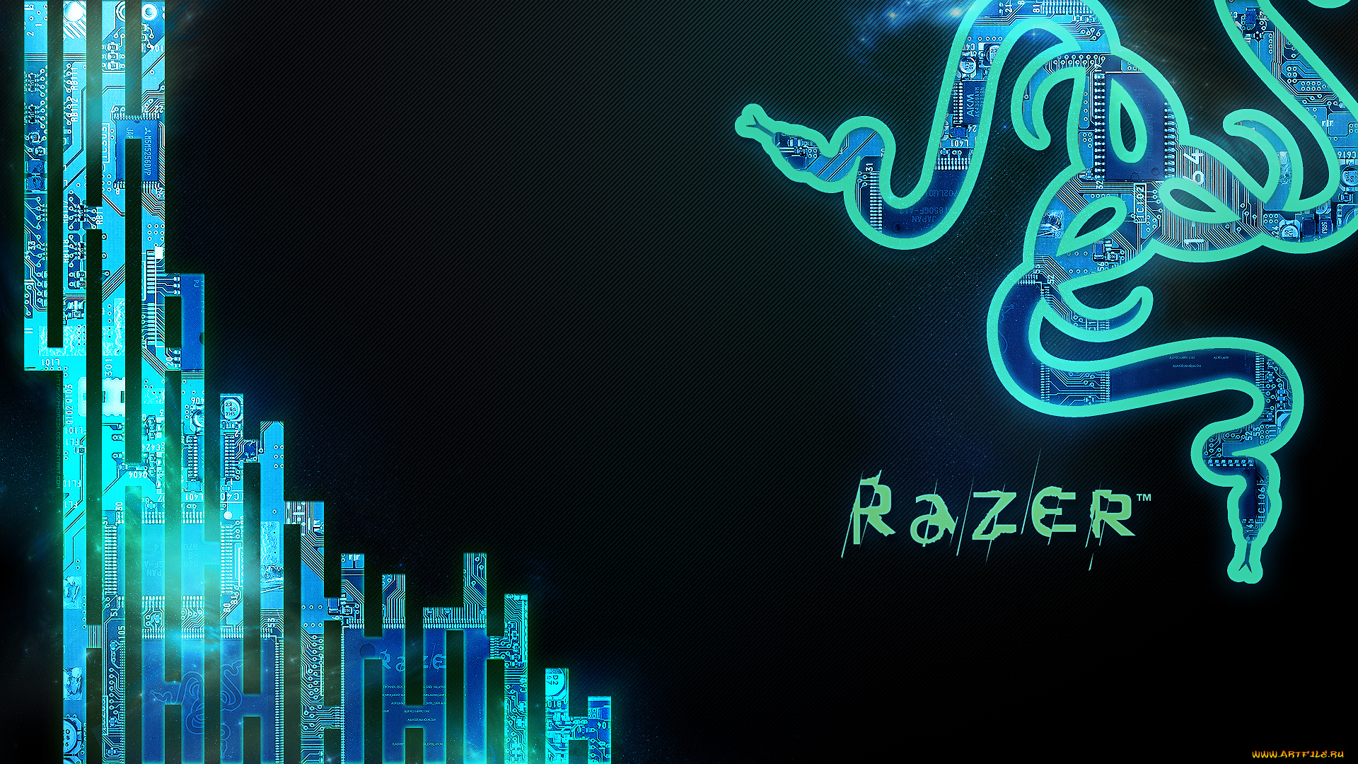 компьютеры, razer, логотип, фон