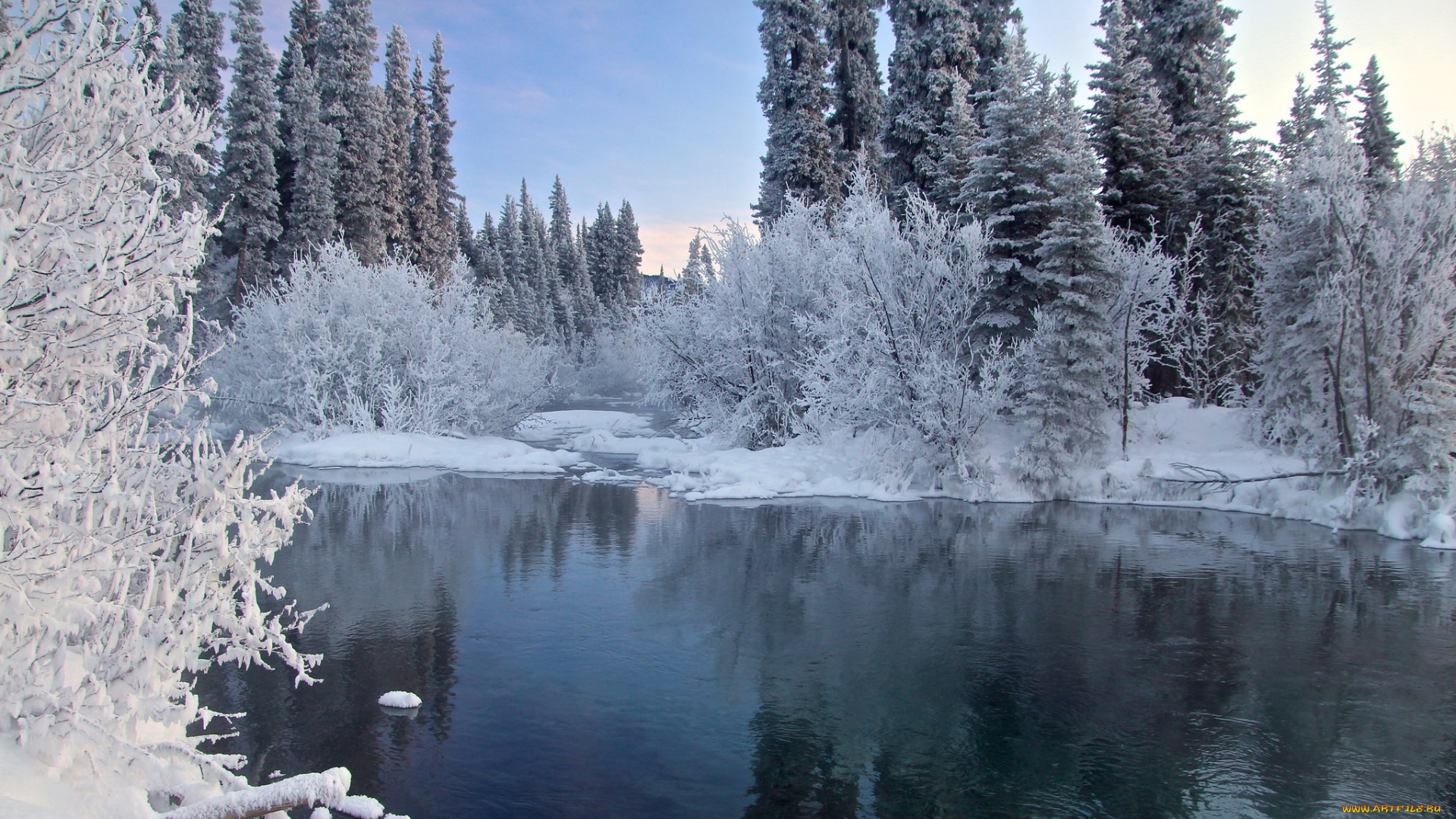 природа, реки, озера, снег, зима