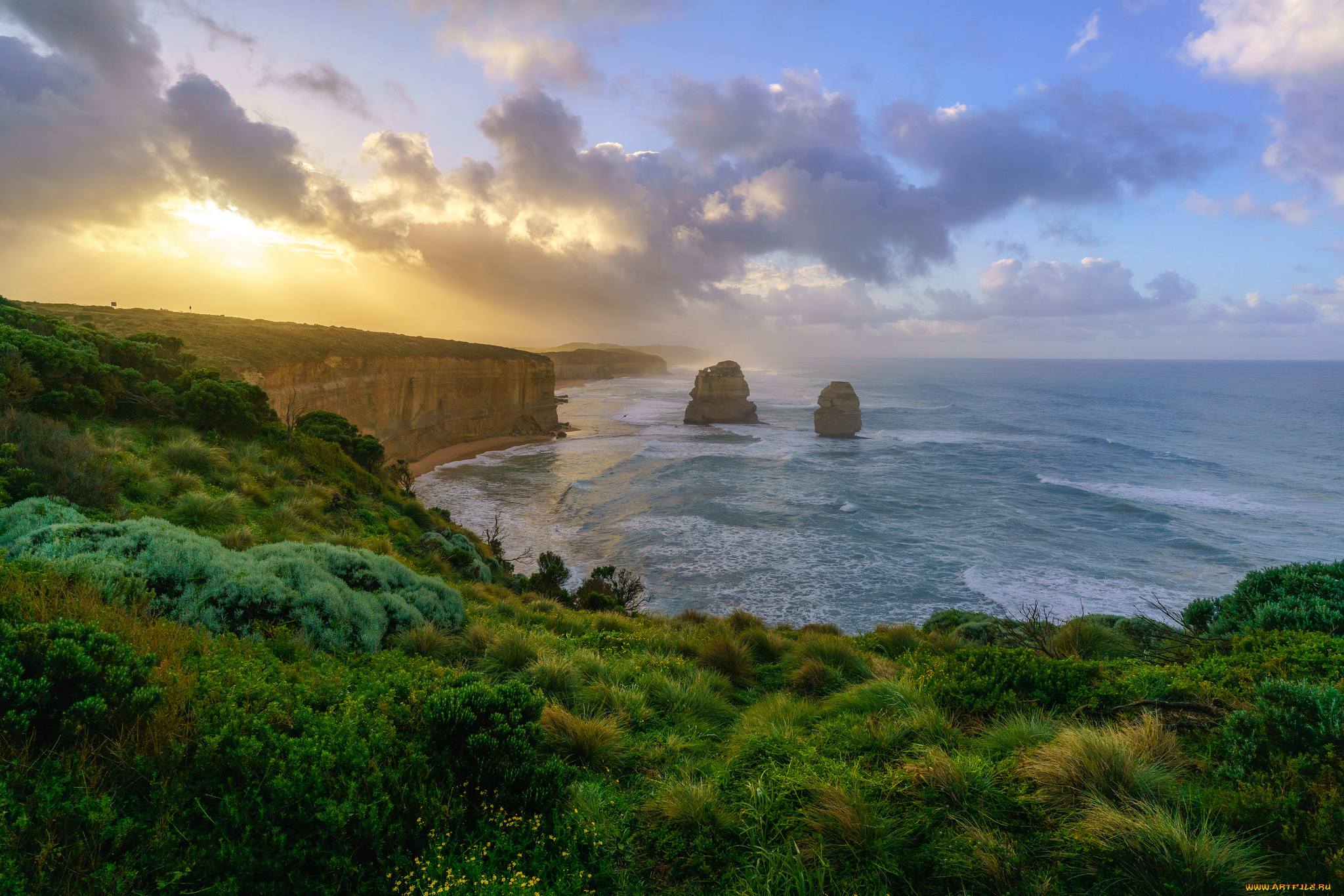 природа, побережье, простор