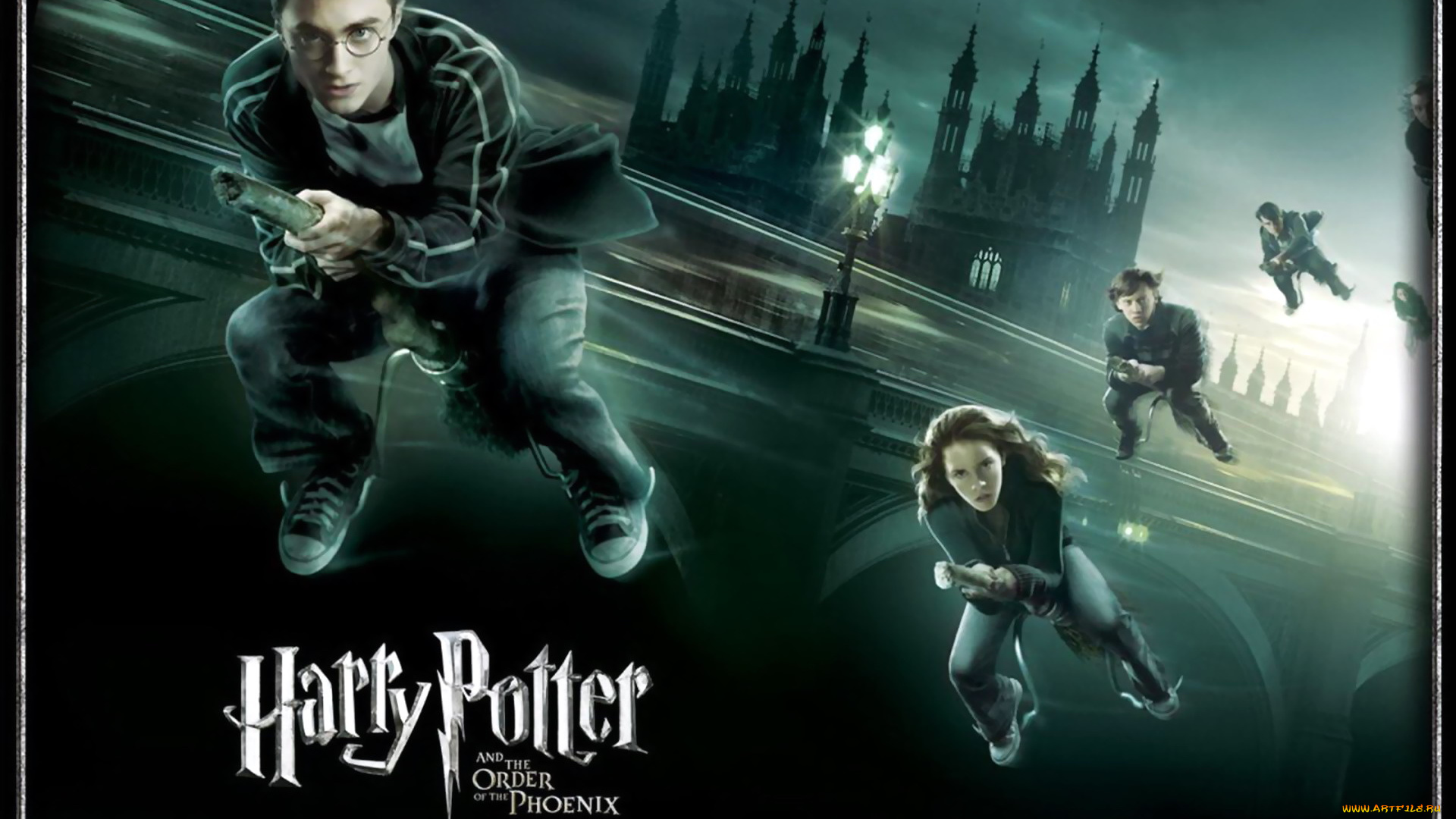 кино, фильмы, harry, potter, and, the, order, of, the, phoenix, полет, лондон, метлы, гермиона, грейнджер, гарри, поттер