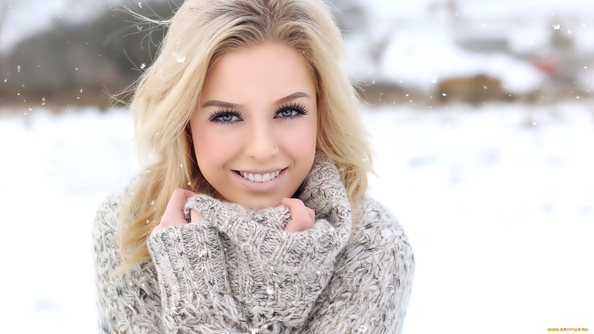 девушки, -, блондинки, , светловолосые, свитер, улыбка