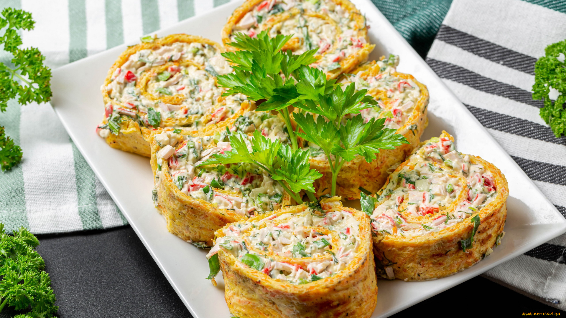 еда, салаты, , закуски, петрушка, закусочные, рулетики