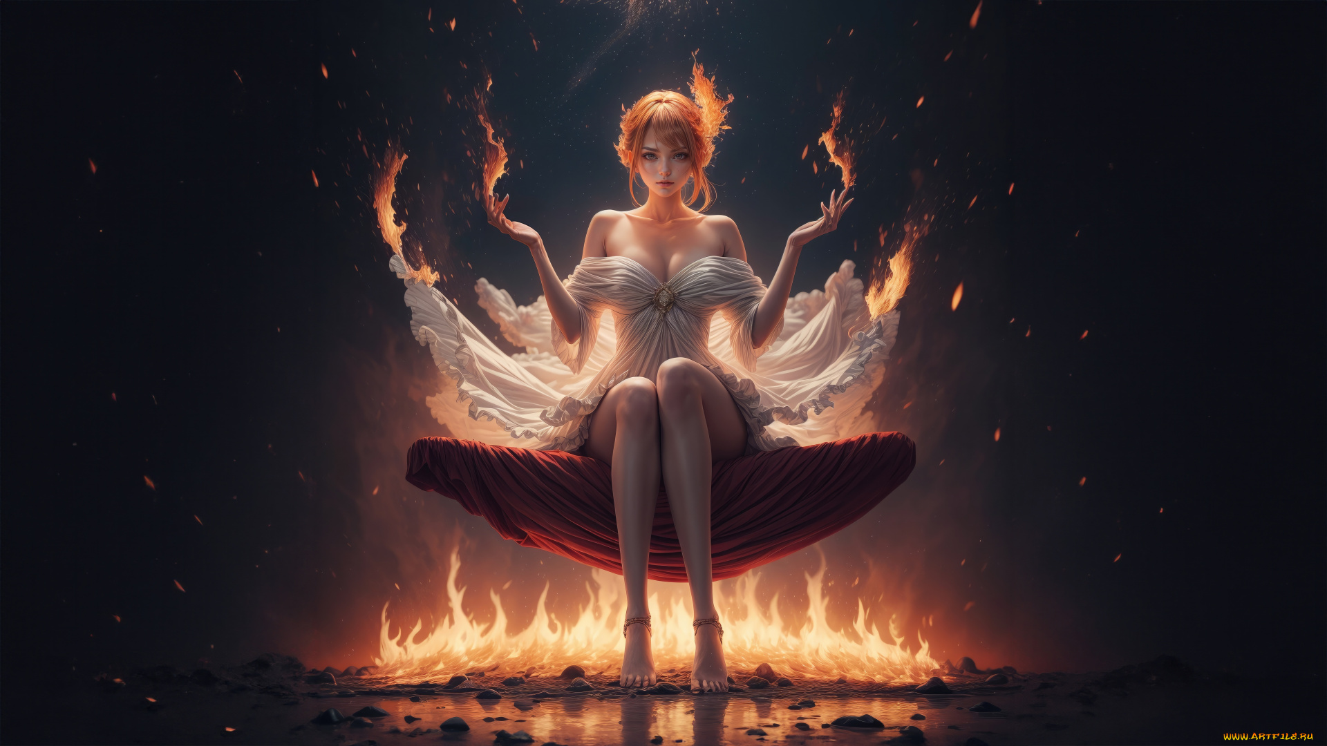 фэнтези, девушки, рыжеволосая