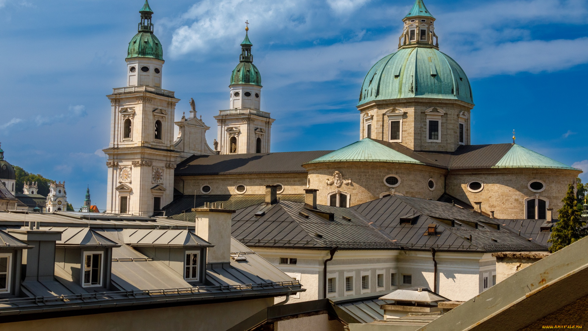 города, зальцбург, , австрия, собор