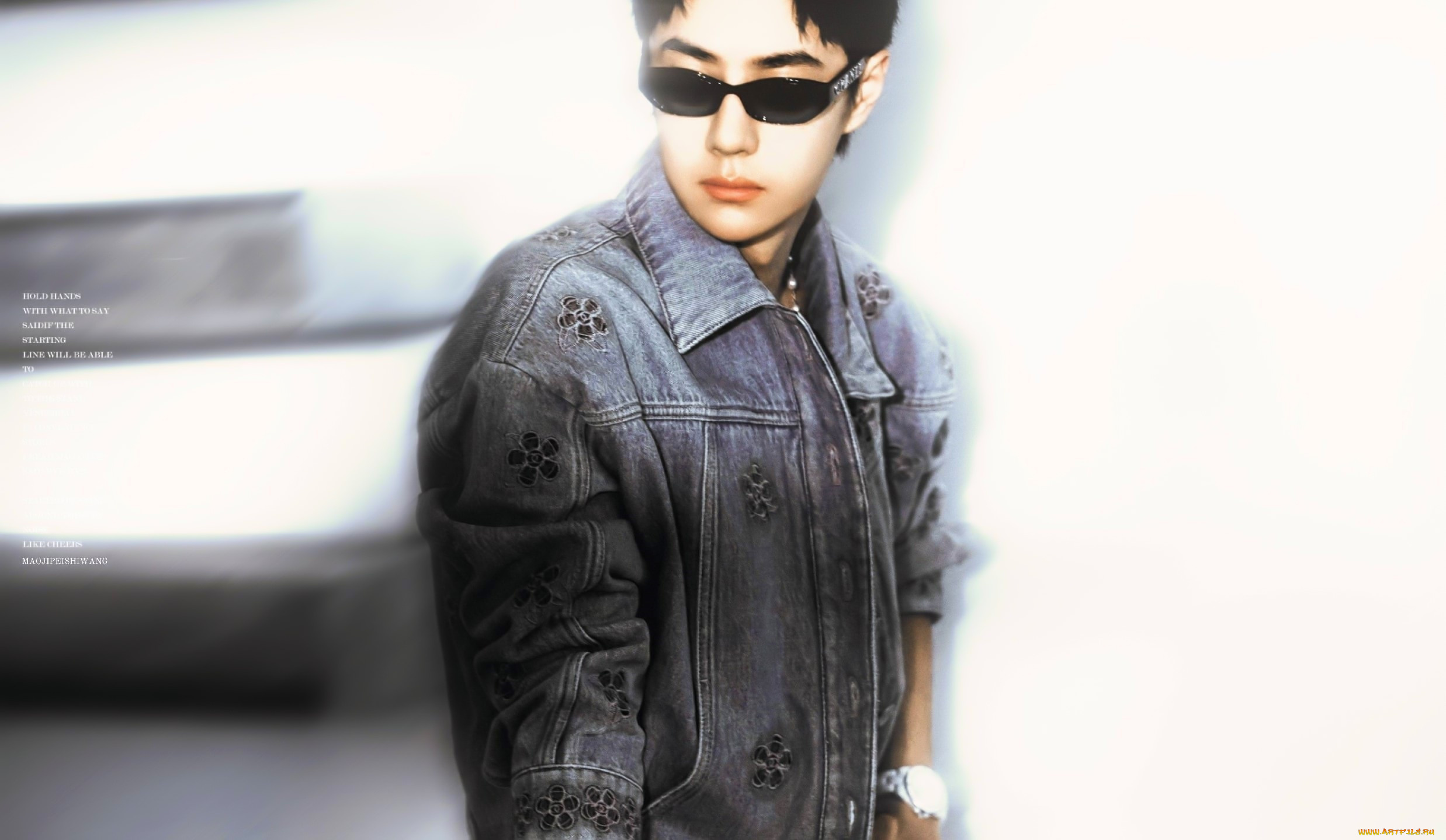 мужчины, wang, yi, bo, актер, куртка, очки