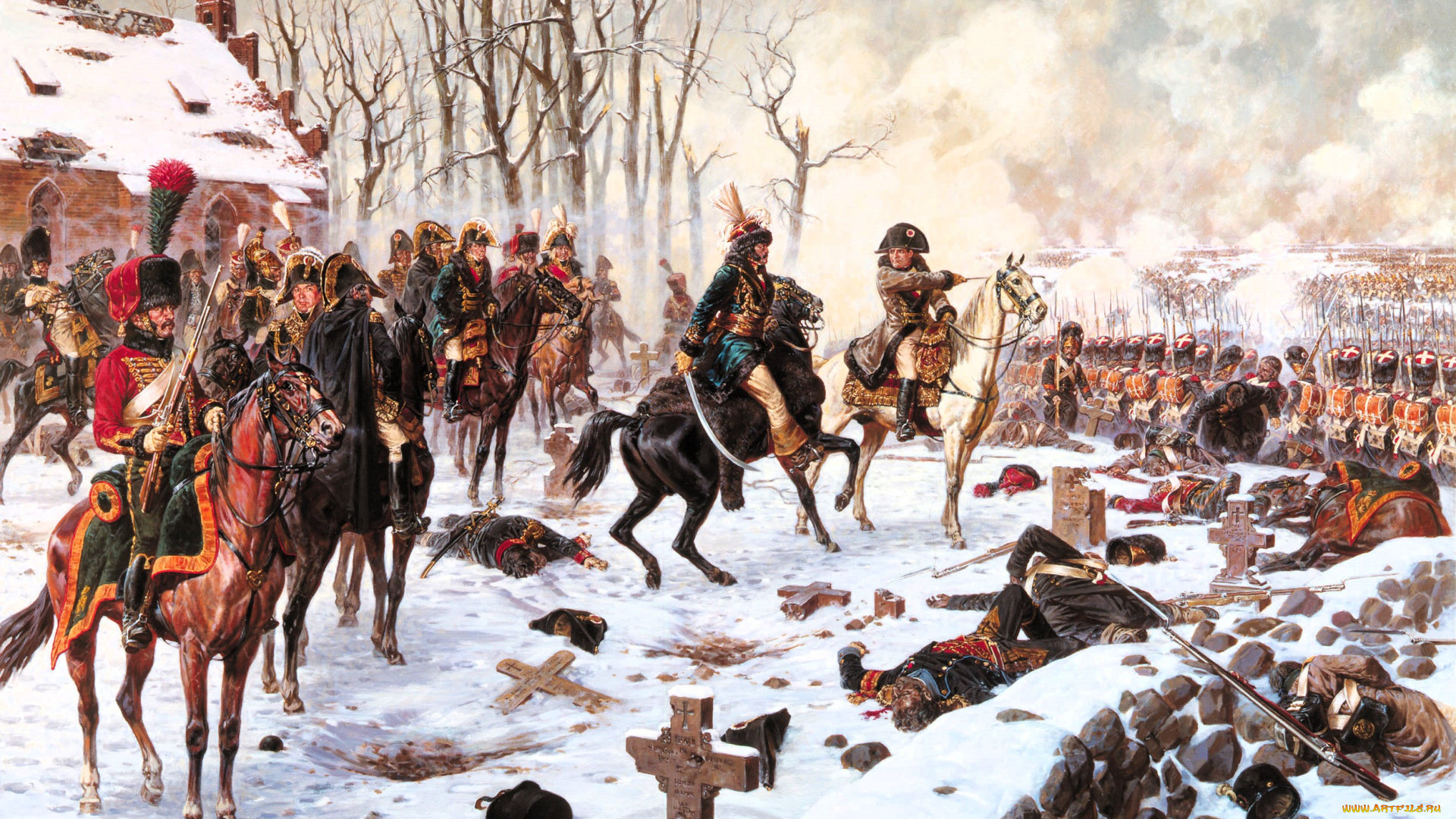 рисованное, александр, аверьянов, наполеон, всадники, солдаты, войско