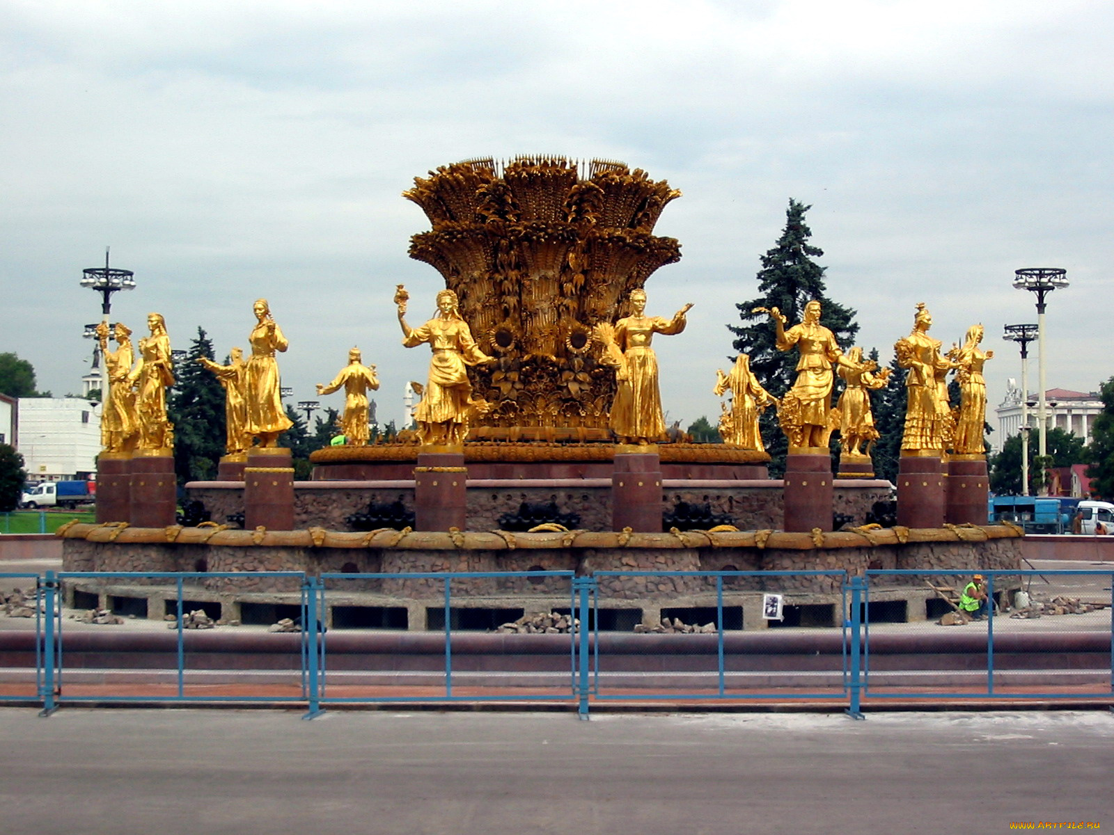 москва, фонтан, дружбы, народов, города, россия