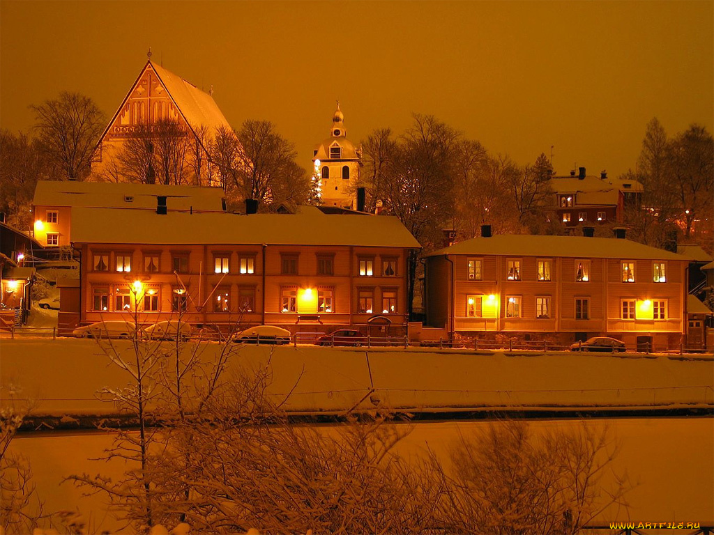 города, огни, ночного