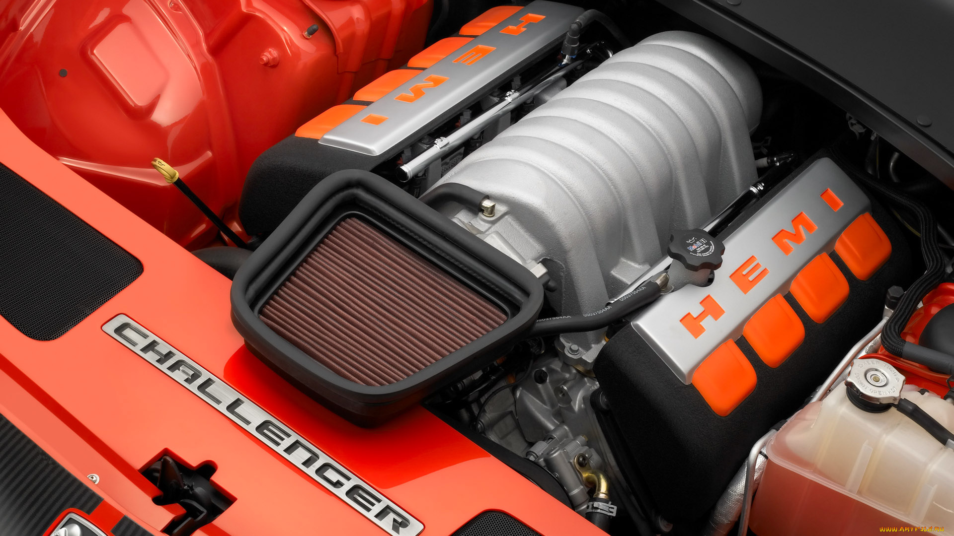 dodge, challenger, concept, engine, compartment, автомобили, двигатели