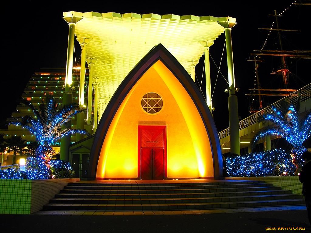 города, огни, ночного