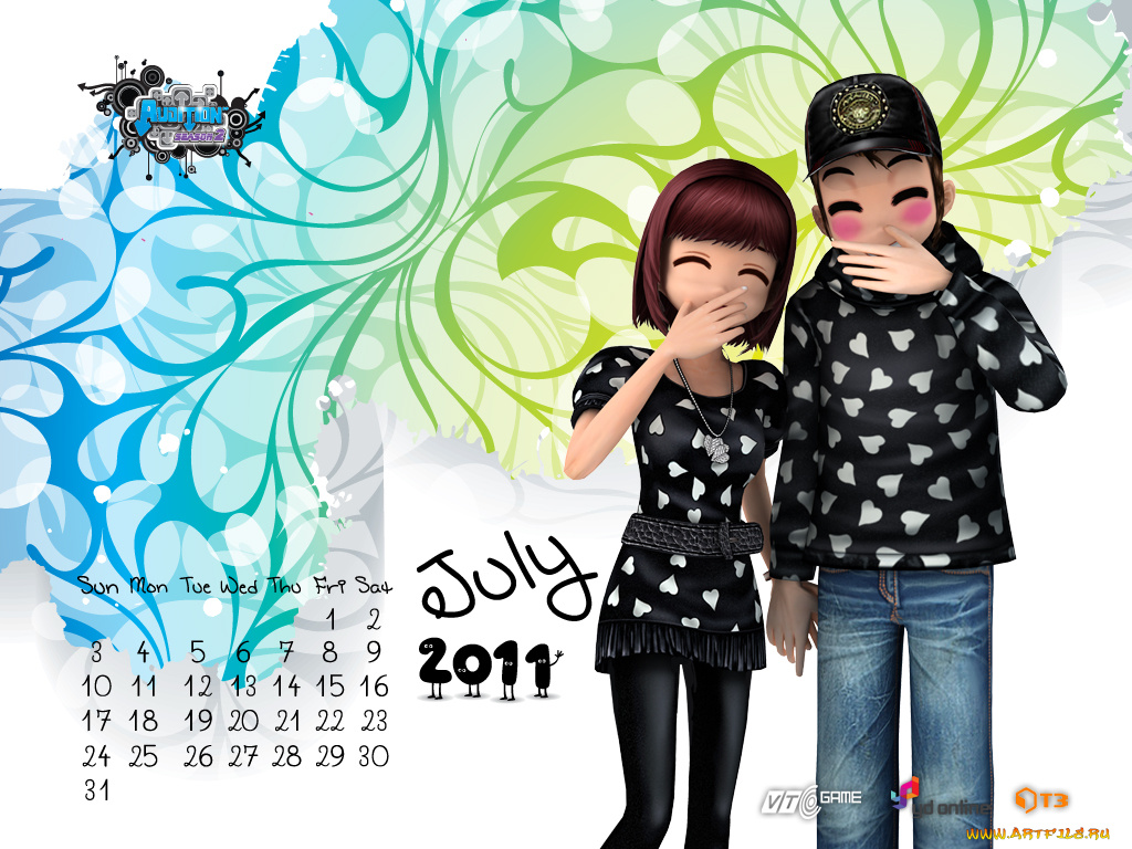 календари, 3д, графика