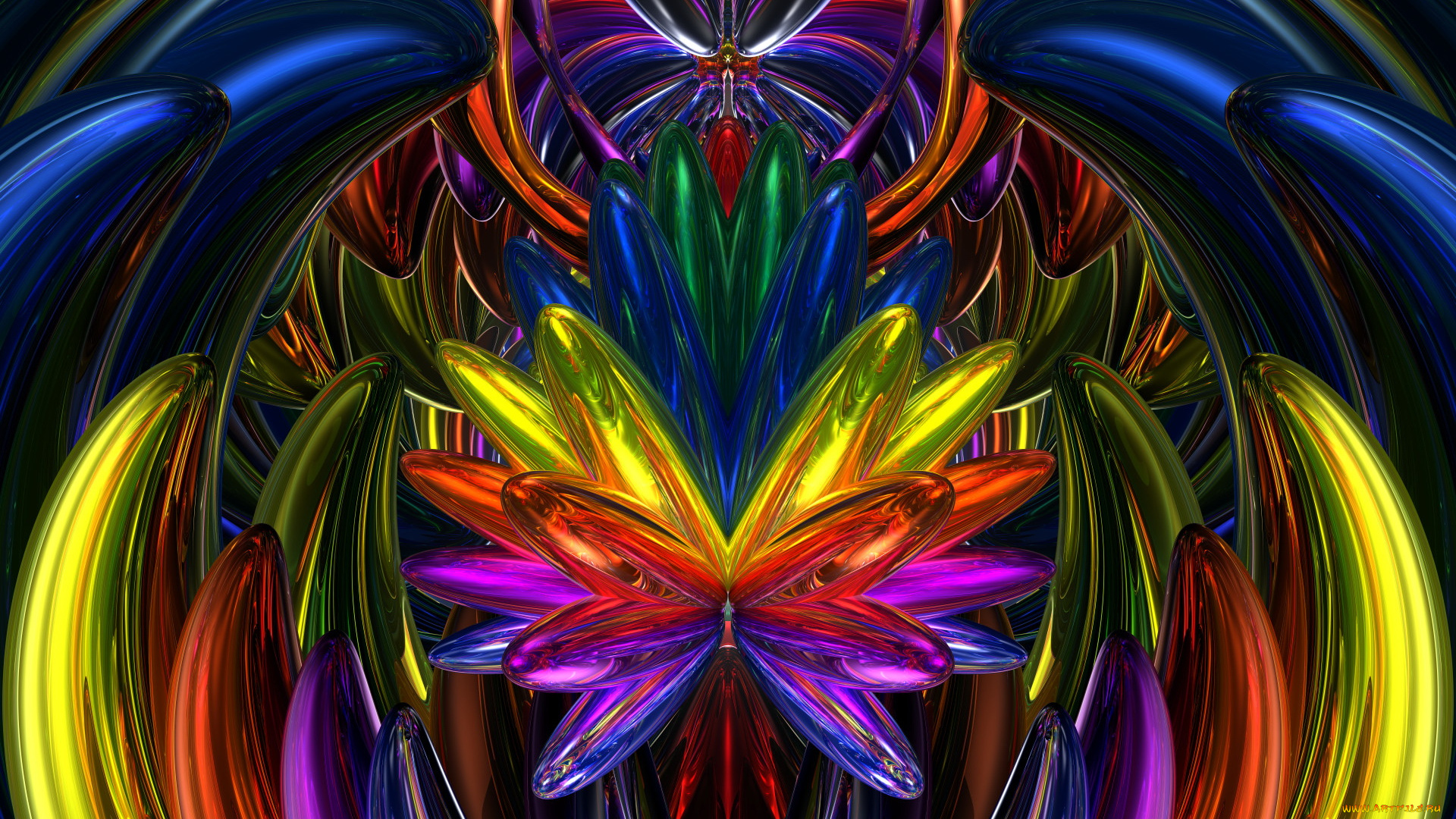 3д, графика, fractal, фракталы, фон, линии