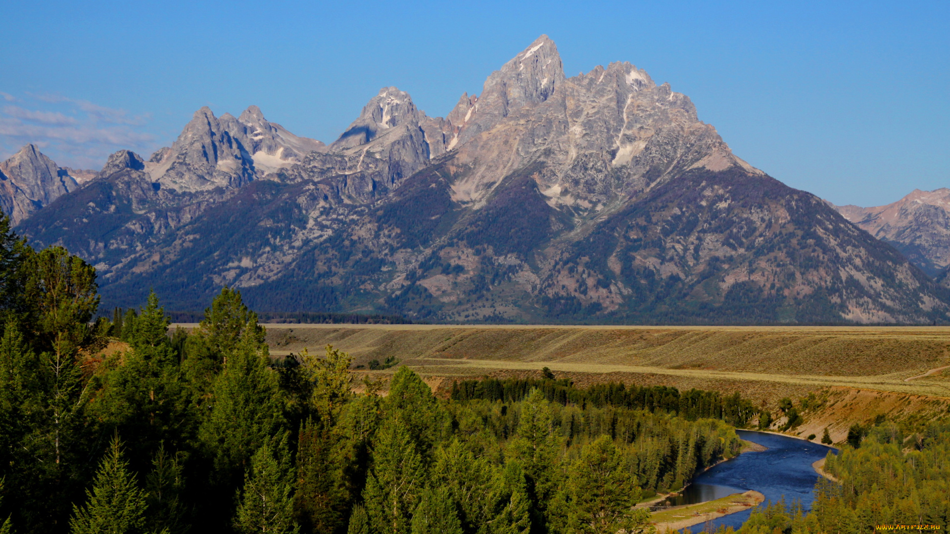 природа, горы, река, лес