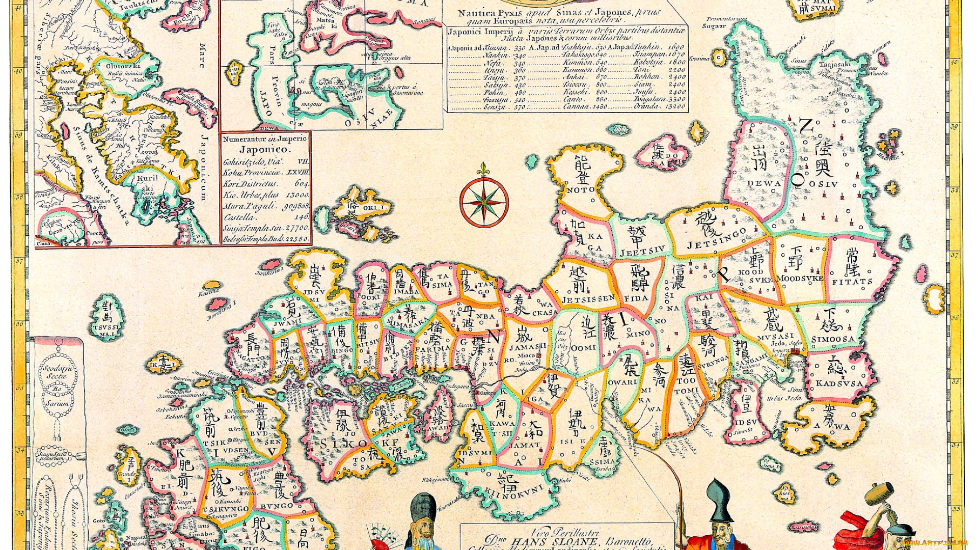 разное, глобусы, карты, старинный, гравюры, Япония