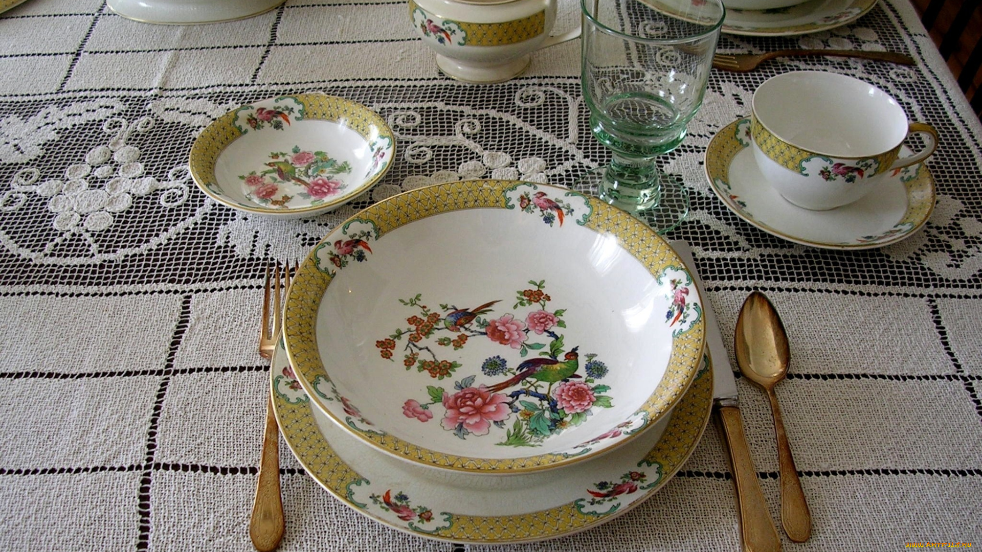 разное, посуда, столовые, приборы, кухонная, утварь, бокал, тарелки, нож, вилка, ложка