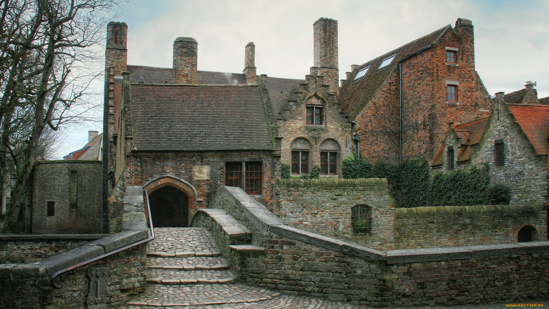 бельгия, брюгге, мост, св, бонифация, города