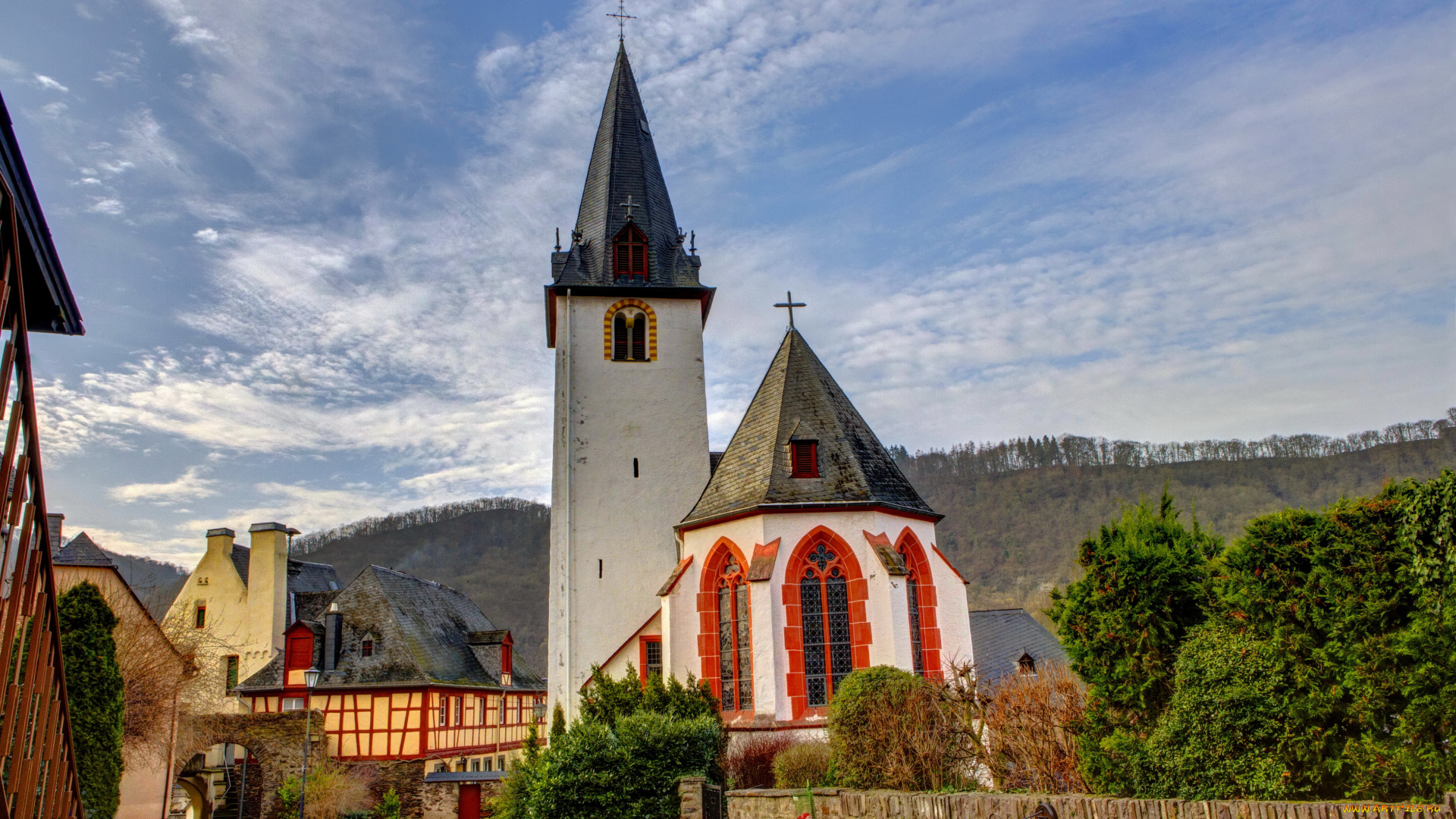 германия, бруттиг, фанкель, города, улицы, площади, набережные, дома, кирха, улица