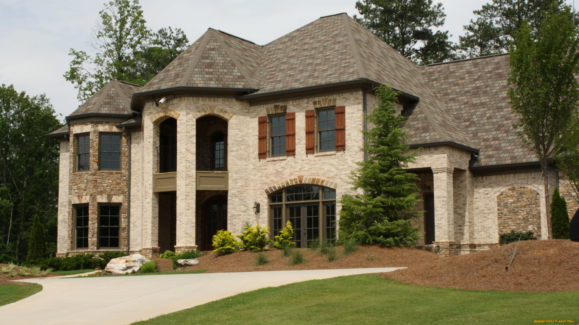 города, здания, дома, дом, лужайка