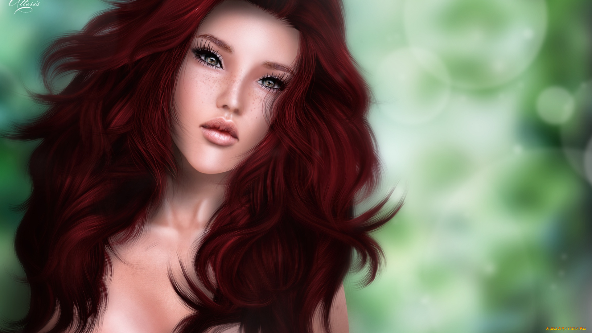 3д, графика, portraits, , портрет, волосы