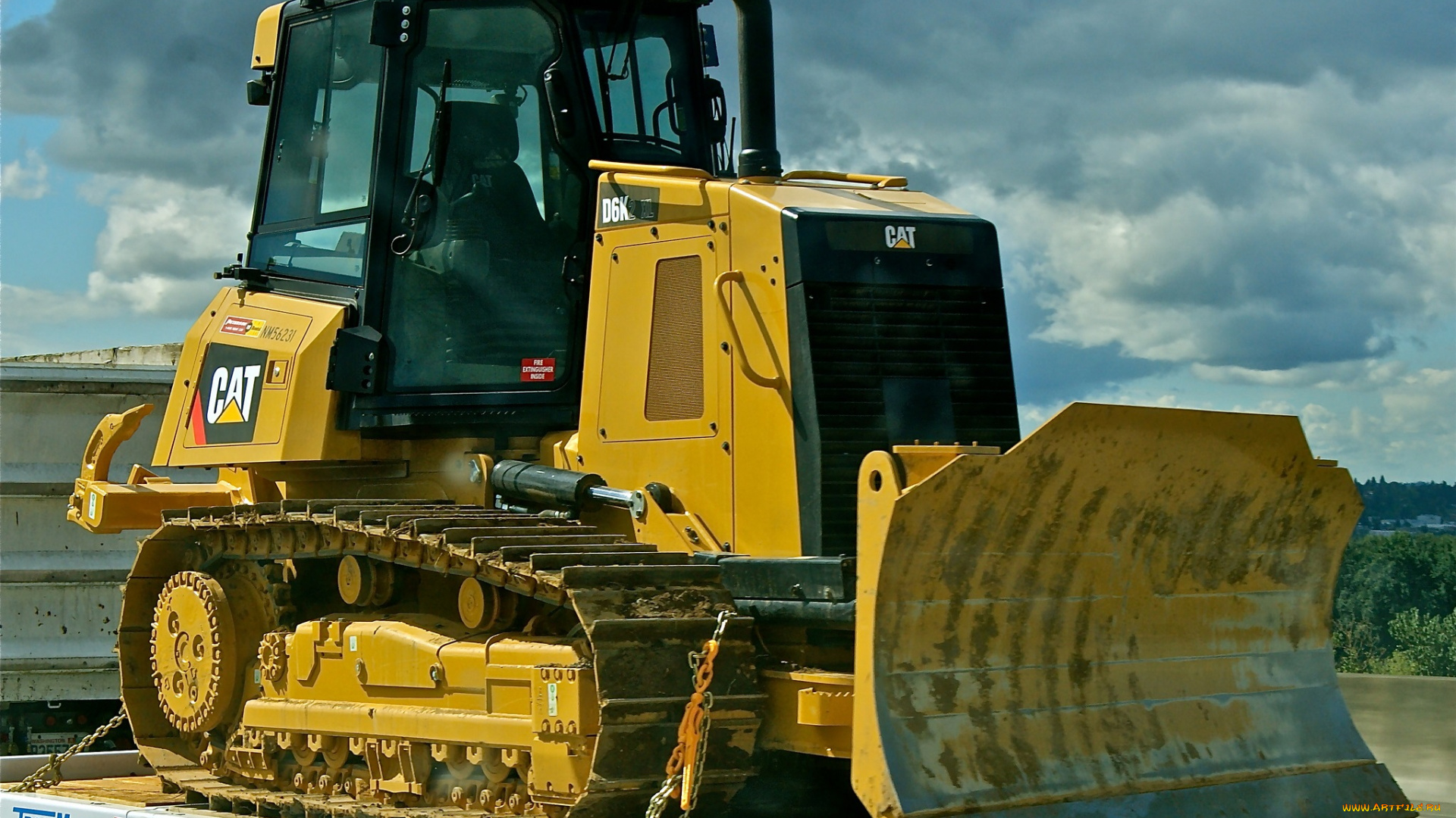 caterpillar, d6m, техника, бульдозеры, мощь, ковш, бульдозер