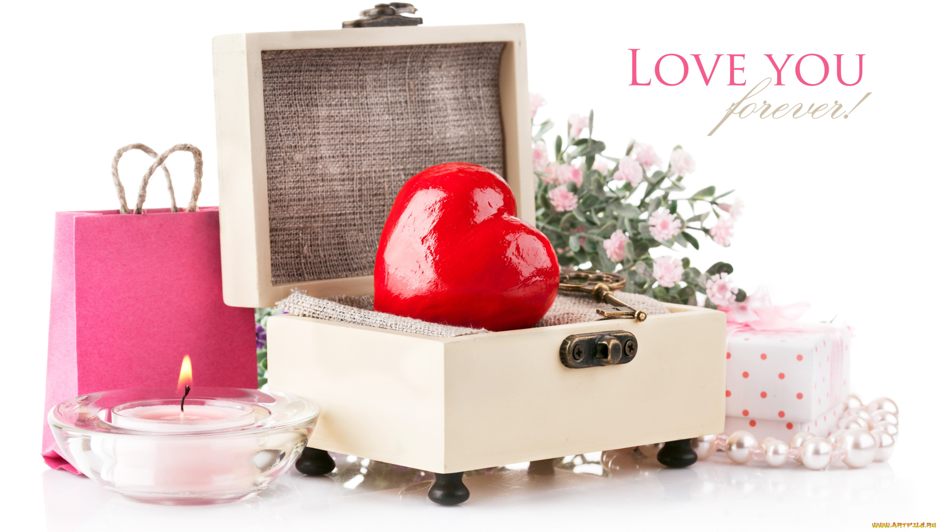 праздничные, день, святого, валентина, , сердечки, , любовь, сердце, свеча