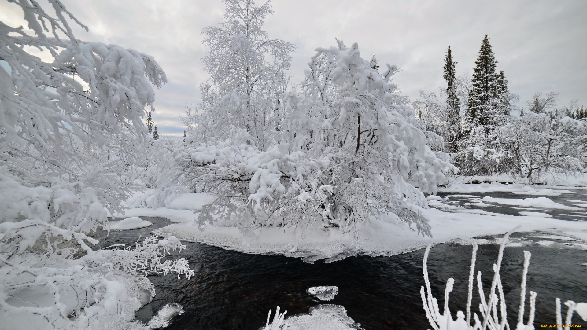 природа, зима, пейзаж, север, снег, заполярье