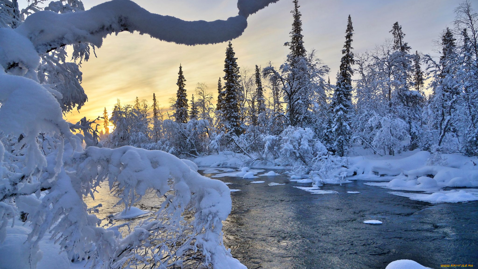 природа, зима, пейзаж, снег, север, заполярье